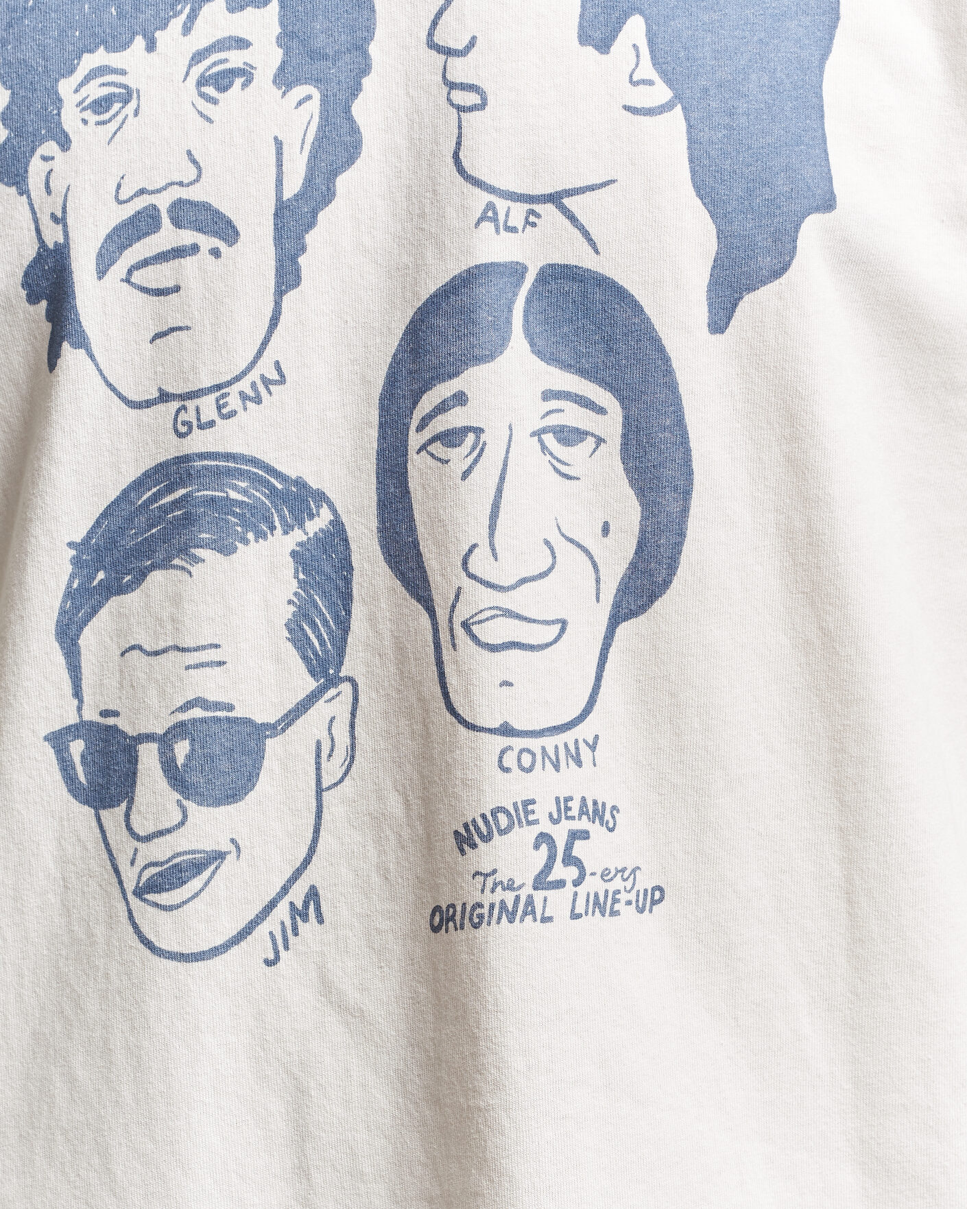 Herre | T-Shirts | Nudie Jeans | Roy Fab Four T-Shirt Chalk White