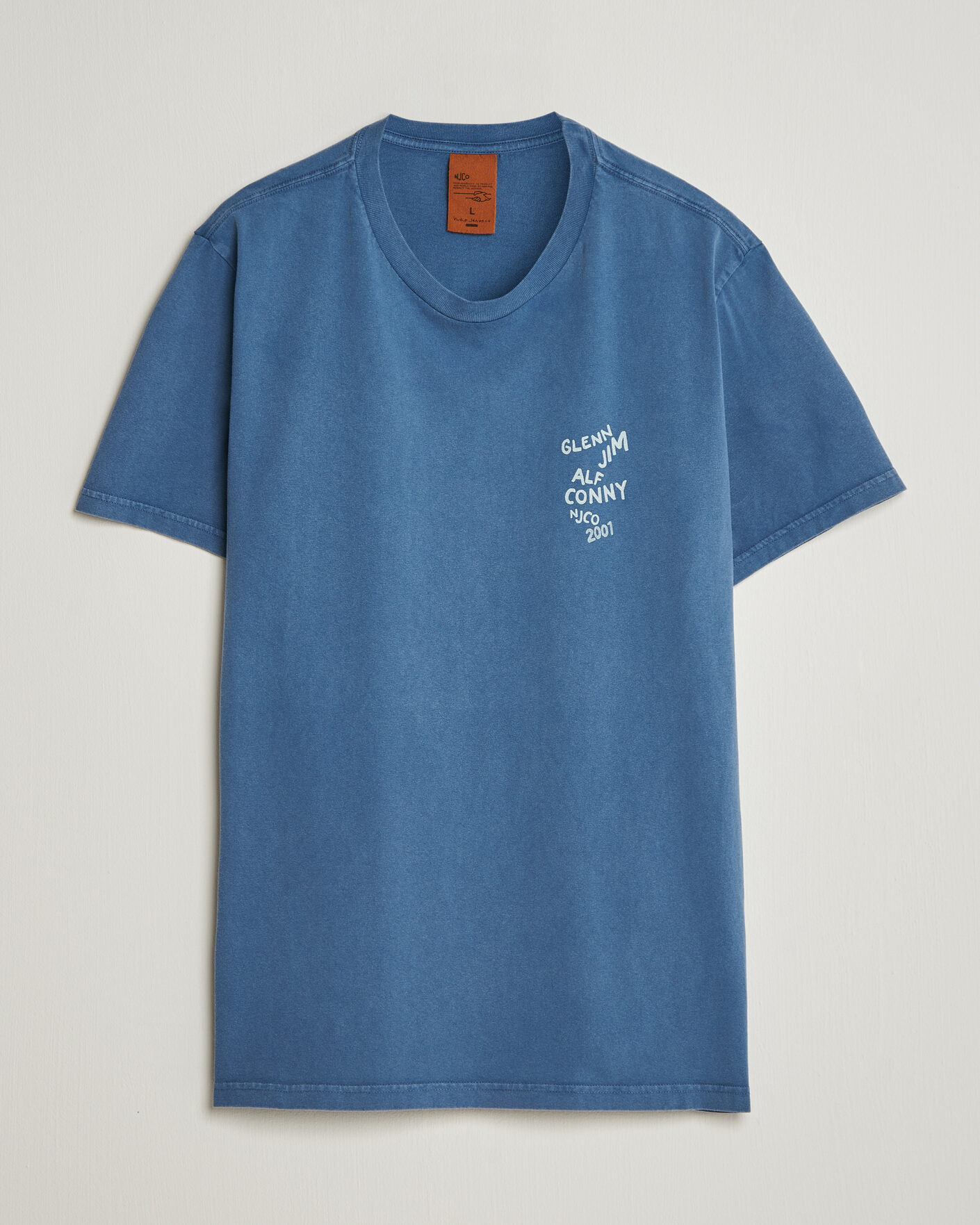 Herre | T-Shirts | Nudie Jeans | Roy OG Line-Up T-Shirt French Blue
