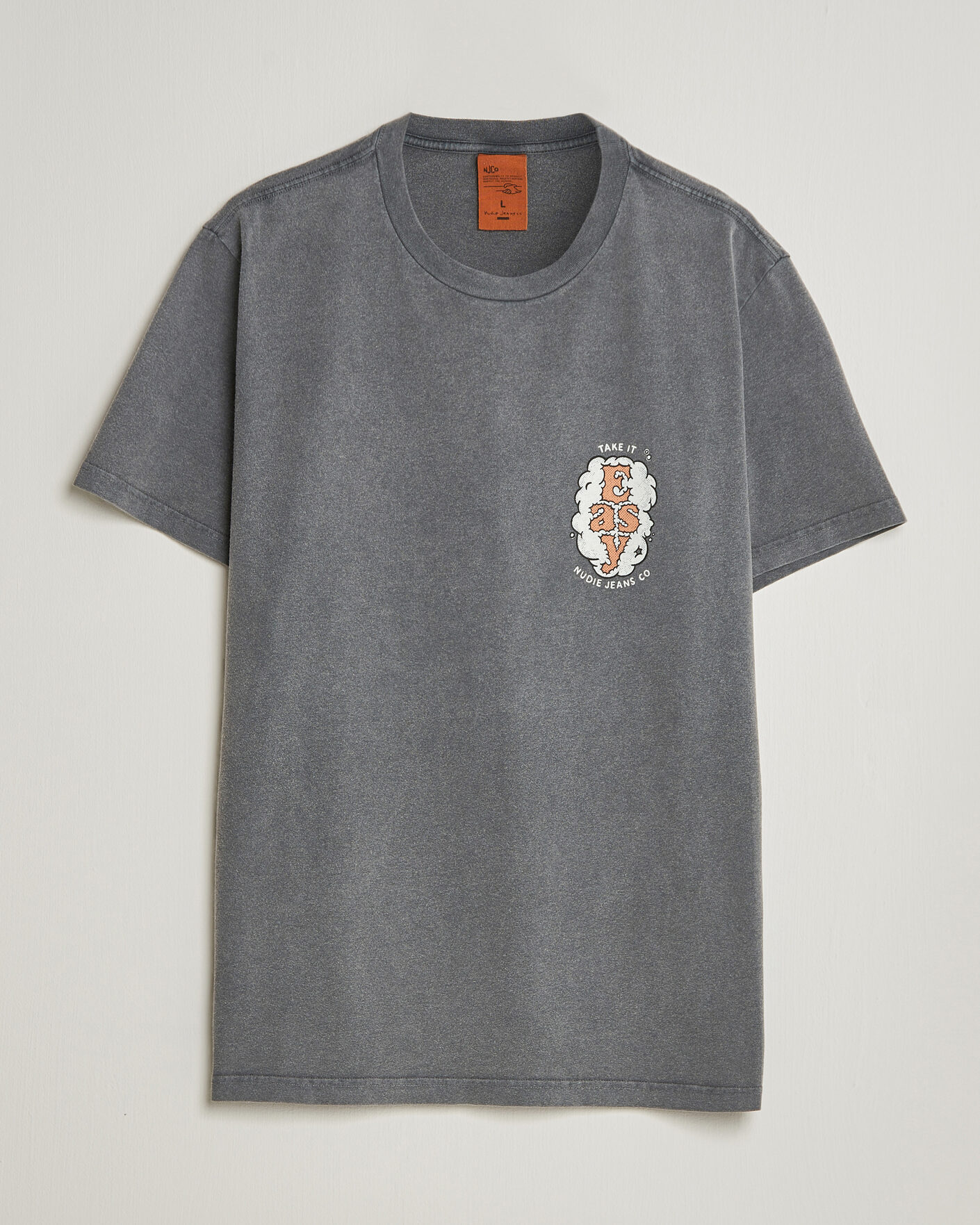 Herre | T-Shirts | Nudie Jeans | Roy Easy Cloud T-Shirt Antracite