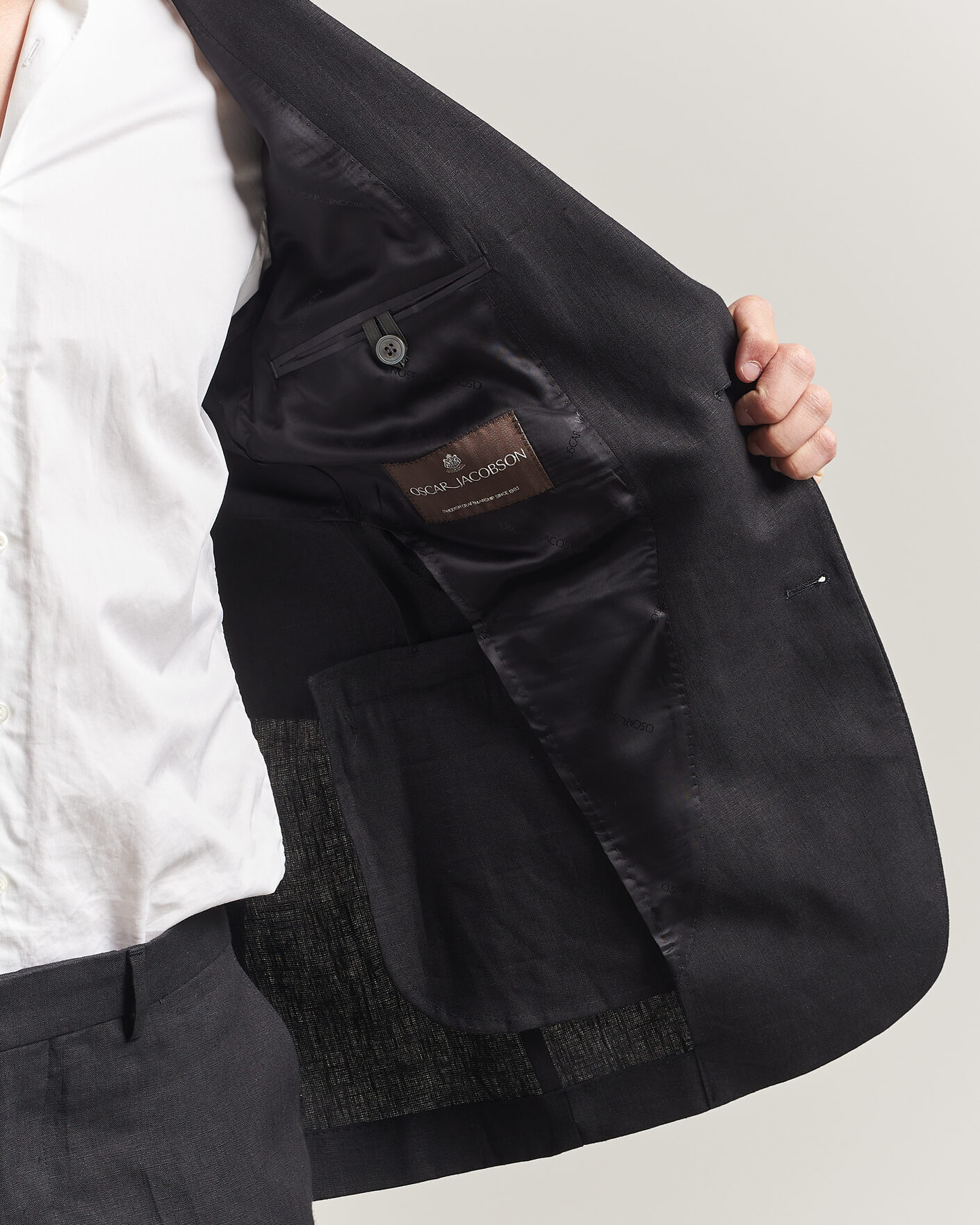 Herre | Blazere & jakker | Oscar Jacobson | Rufus Soft Linen Blazer Black