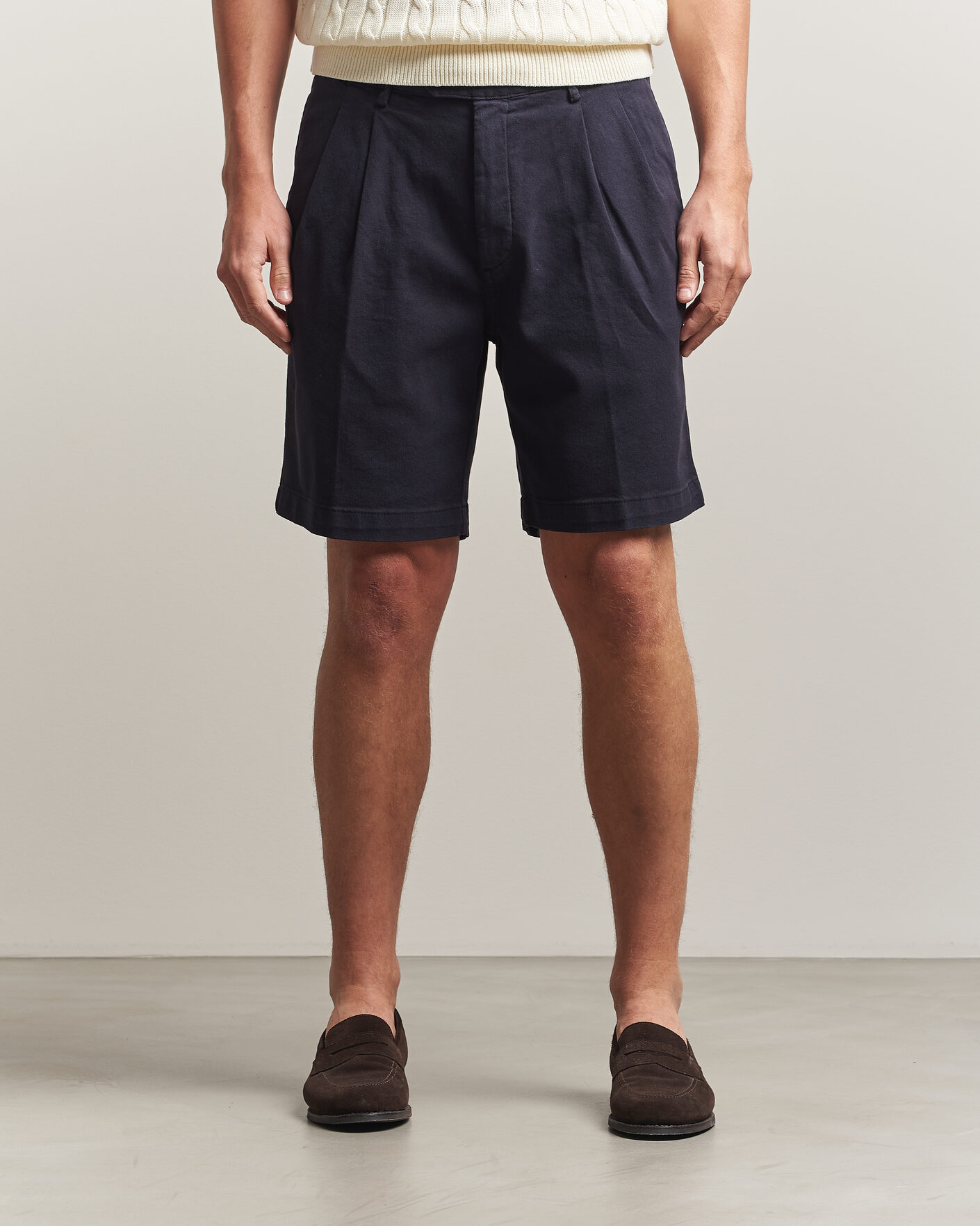 Herre | Shorts | Oscar Jacobson | Tanker Pleat Shorts Navy