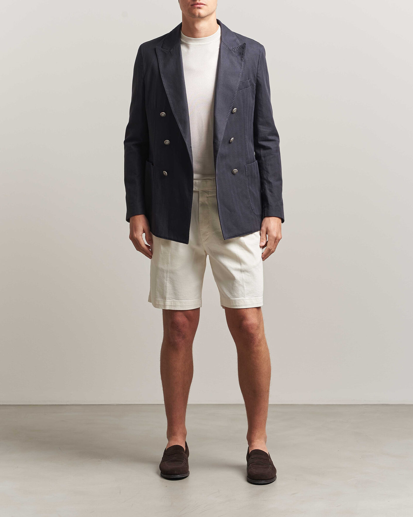Herre | Shorts | Oscar Jacobson | Tanker Pleat Shorts White