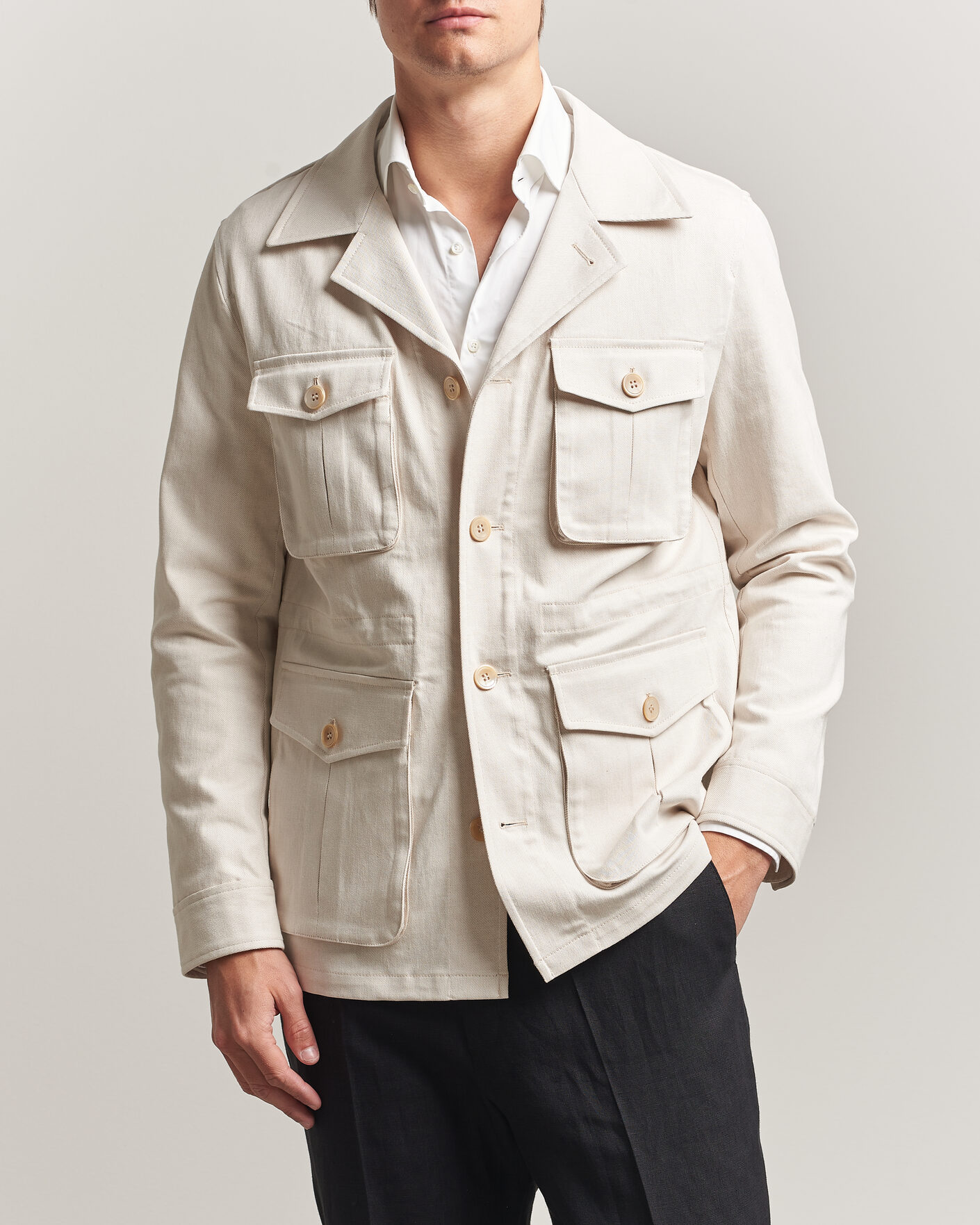 Herre | Jakker | Oscar Jacobson | Sirolo Shirt Jacket Off White