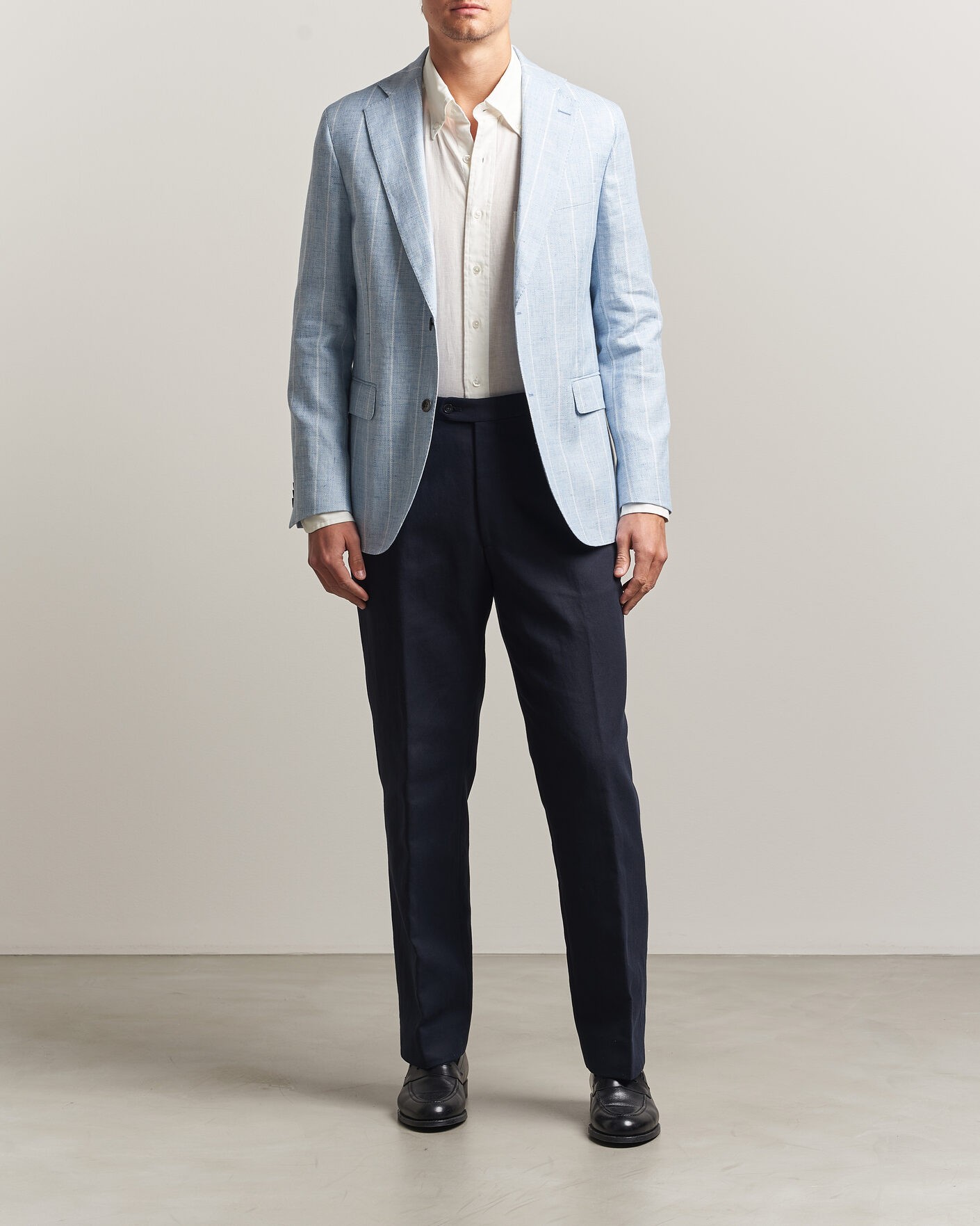 Herre | Blazere & jakker | Oscar Jacobson | Ferry Soft Linen/Cotton Blazer Light Blue