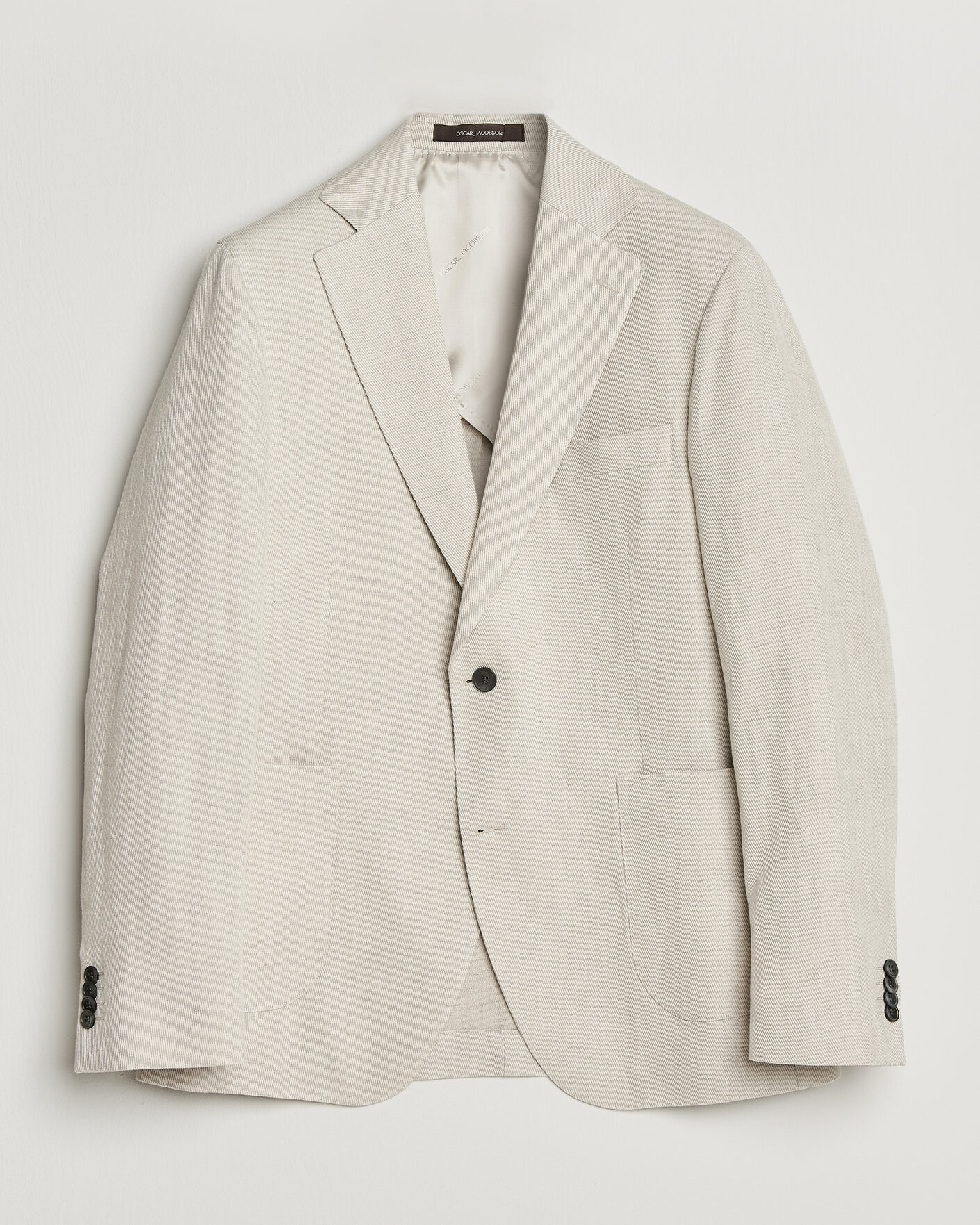 Herre | Blazere & jakker | Oscar Jacobson | Ferry Patch Cotton/Linen Blazer Off White