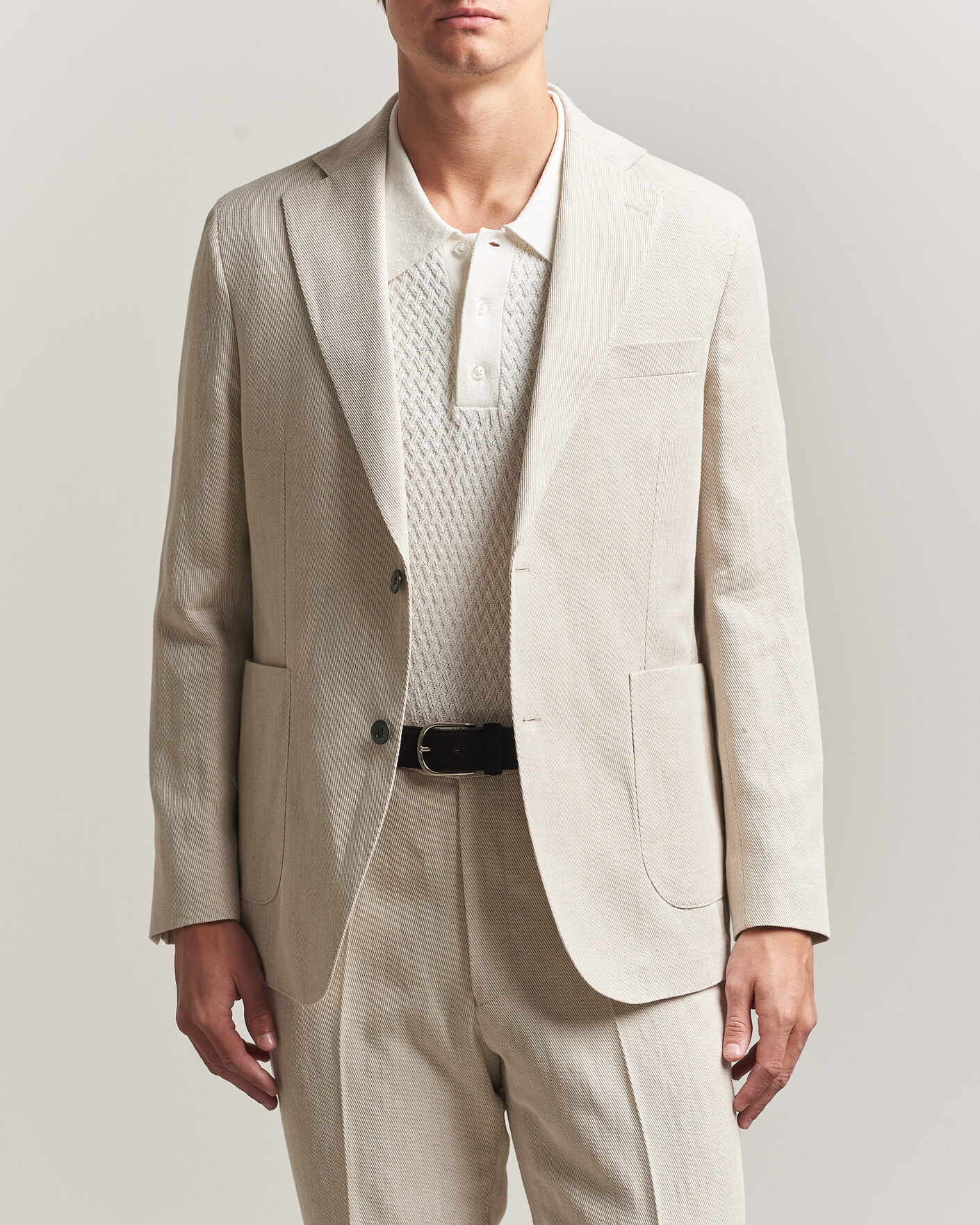 Herre | Blazere & jakker | Oscar Jacobson | Ferry Patch Cotton/Linen Blazer Off White