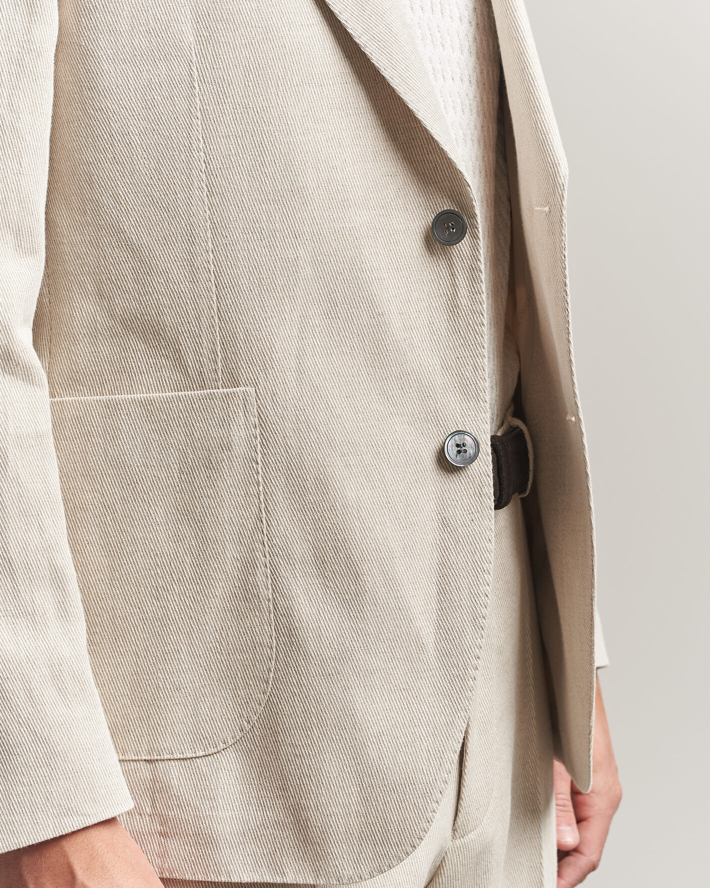 Herre | Blazere & jakker | Oscar Jacobson | Ferry Patch Cotton/Linen Blazer Off White