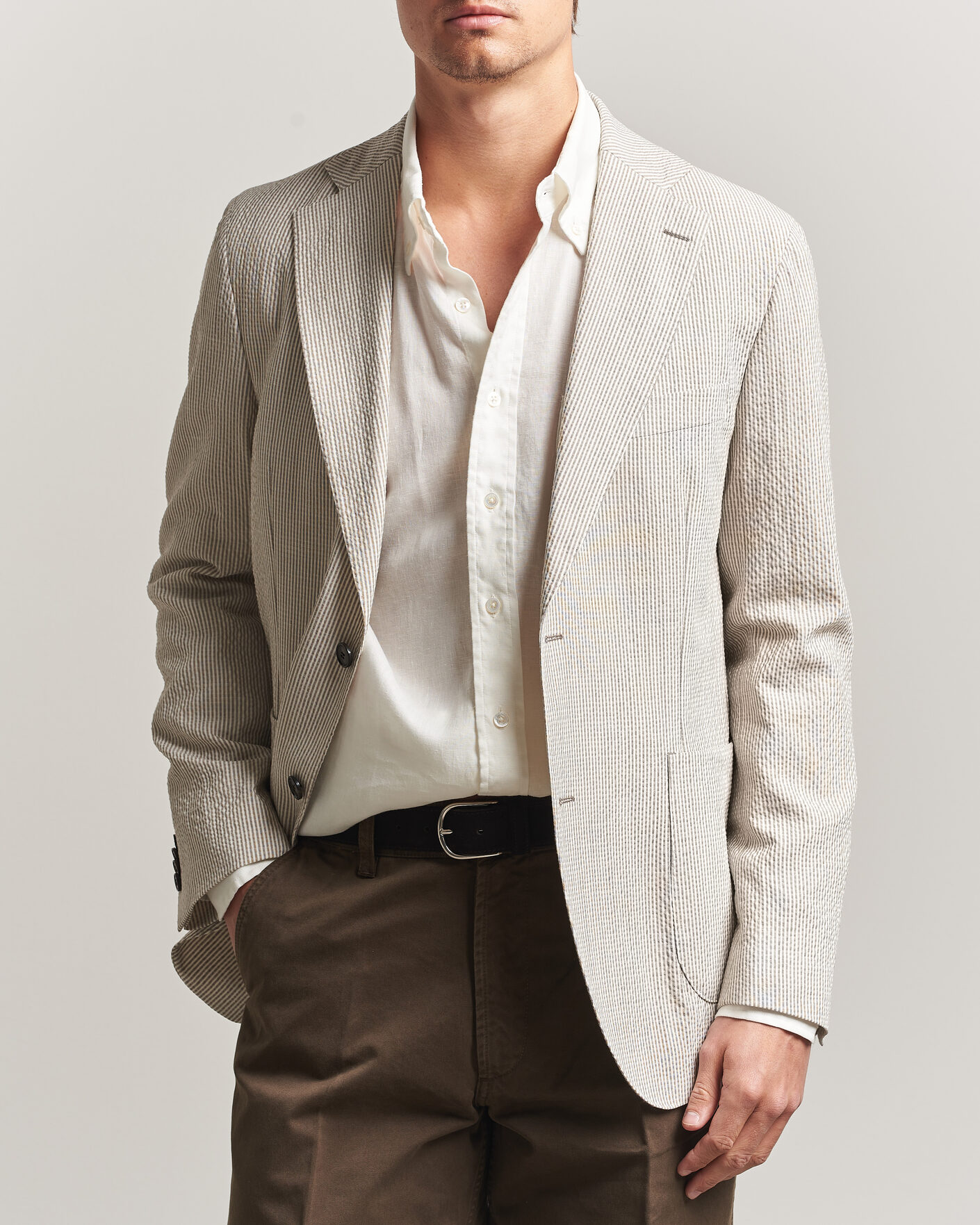 Herre | Blazere & jakker | Oscar Jacobson | Ferry Patch Soft Blazer Brindle Beige