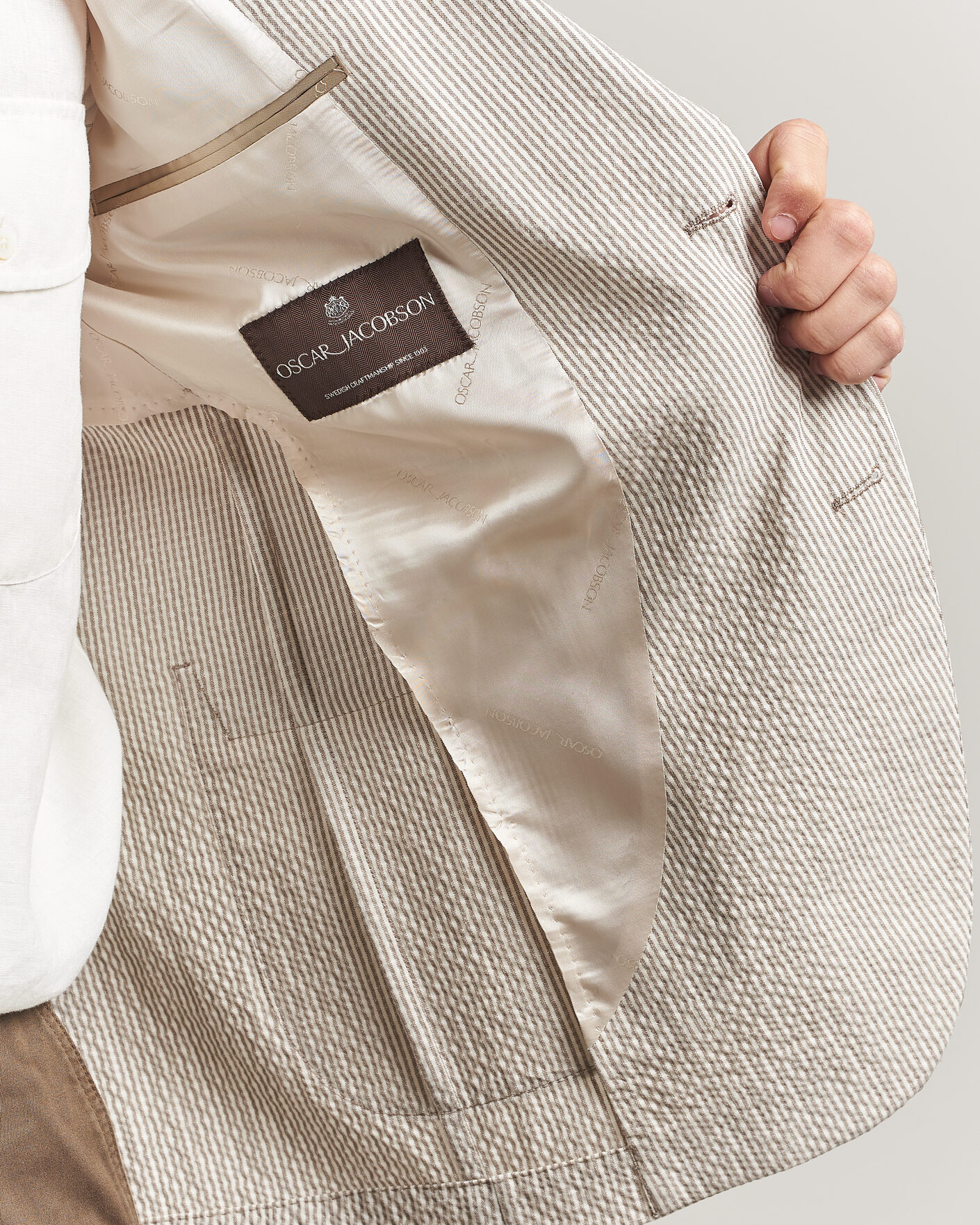 Herre | Blazere & jakker | Oscar Jacobson | Ferry Patch Soft Blazer Brindle Beige