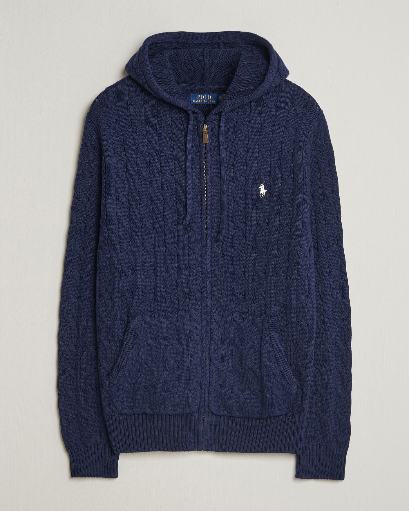 Herre | Trøjer | Polo Ralph Lauren | Knitted Full Zip Sweater Bright Navy