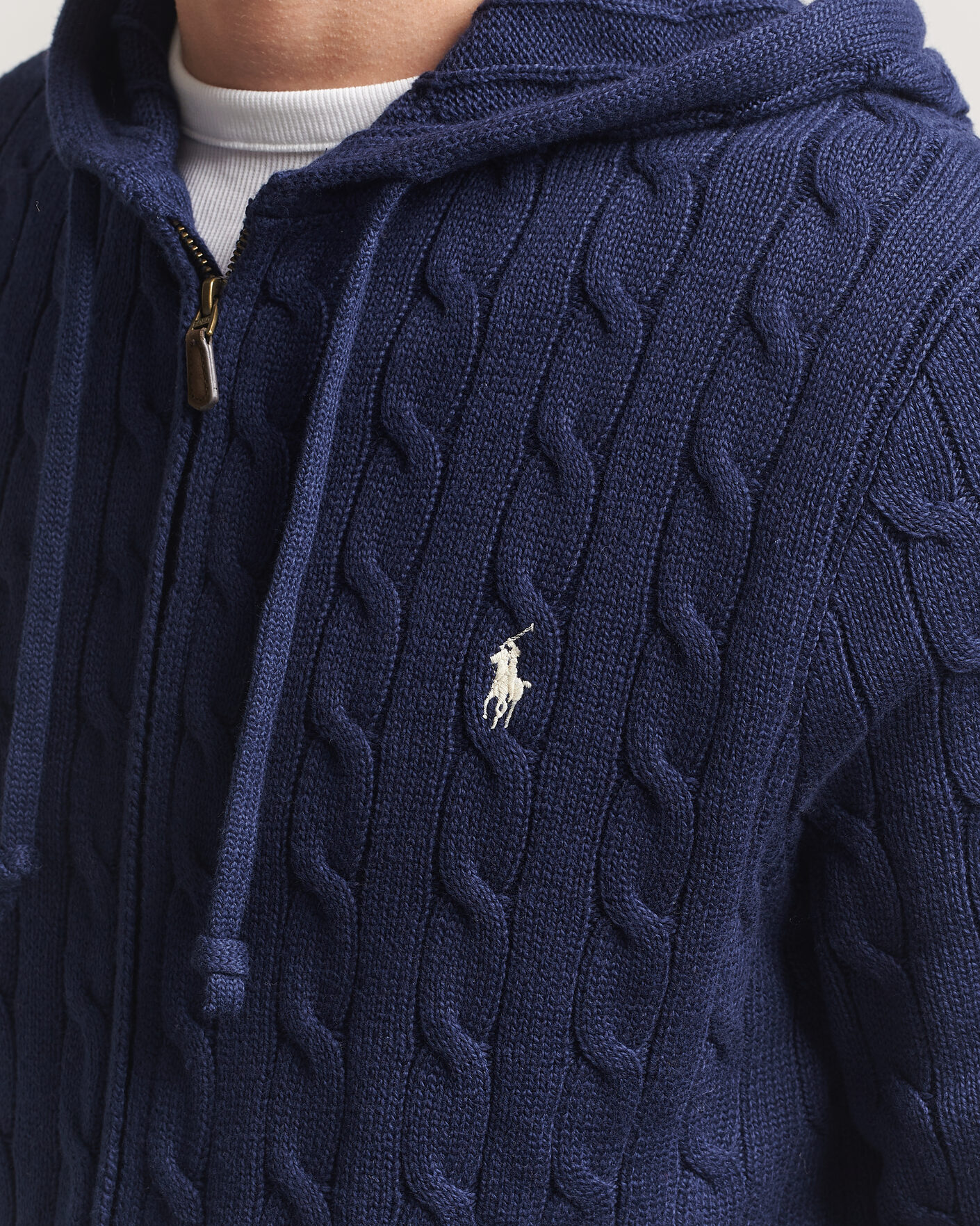 Herre | Trøjer | Polo Ralph Lauren | Knitted Full Zip Sweater Bright Navy
