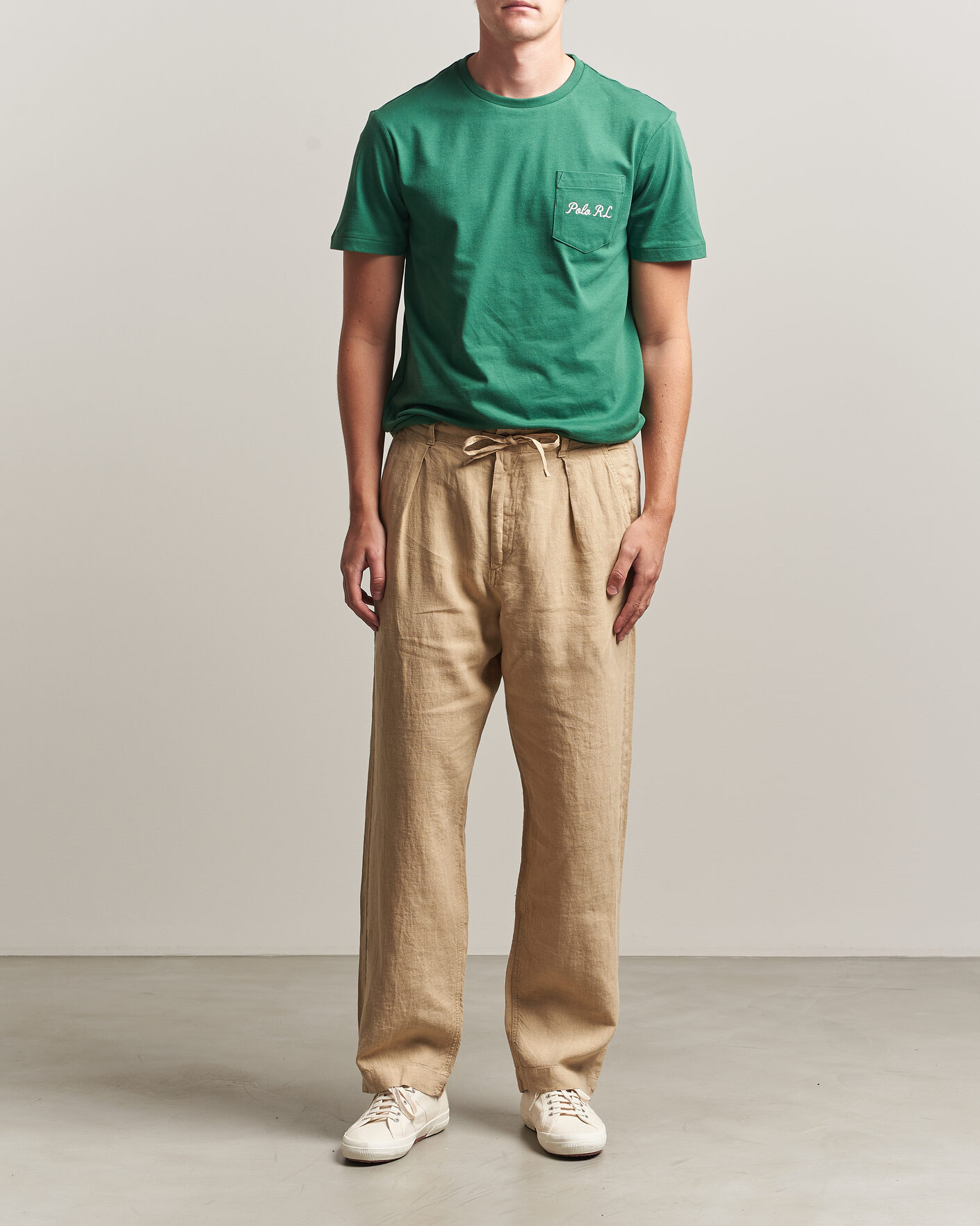 Herre | Bukser | Polo Ralph Lauren | Easy Fit Pleated Trousers Coastal Beige