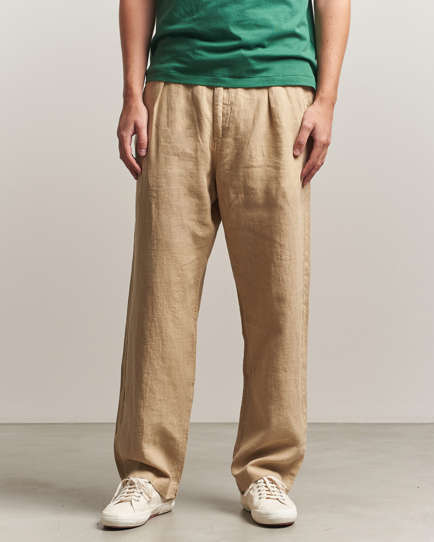 Herre | Bukser | Polo Ralph Lauren | Easy Fit Pleated Trousers Coastal Beige