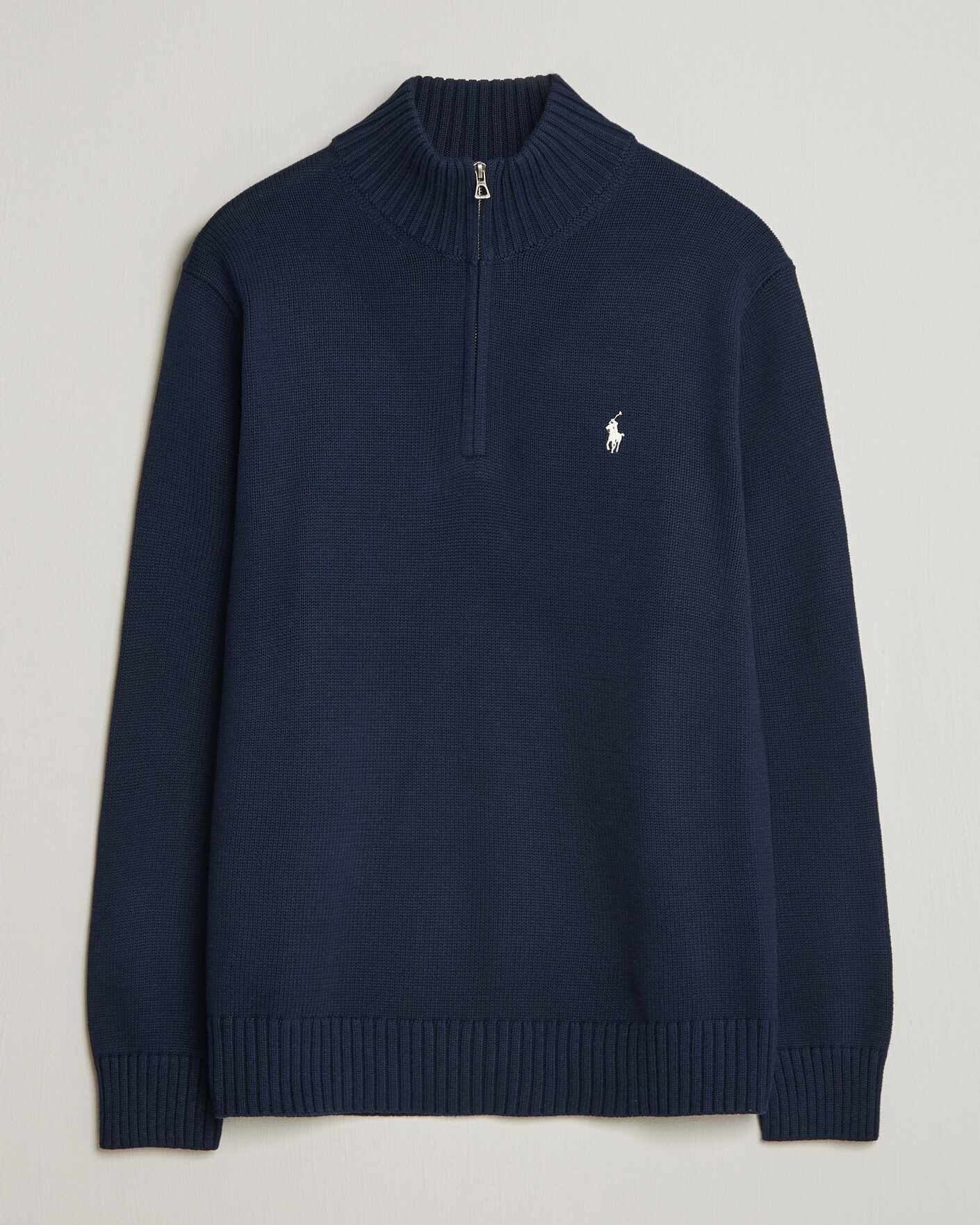 Herre | Trøjer | Polo Ralph Lauren | Cotton Crew Neck Half-Zip Hunter Navy