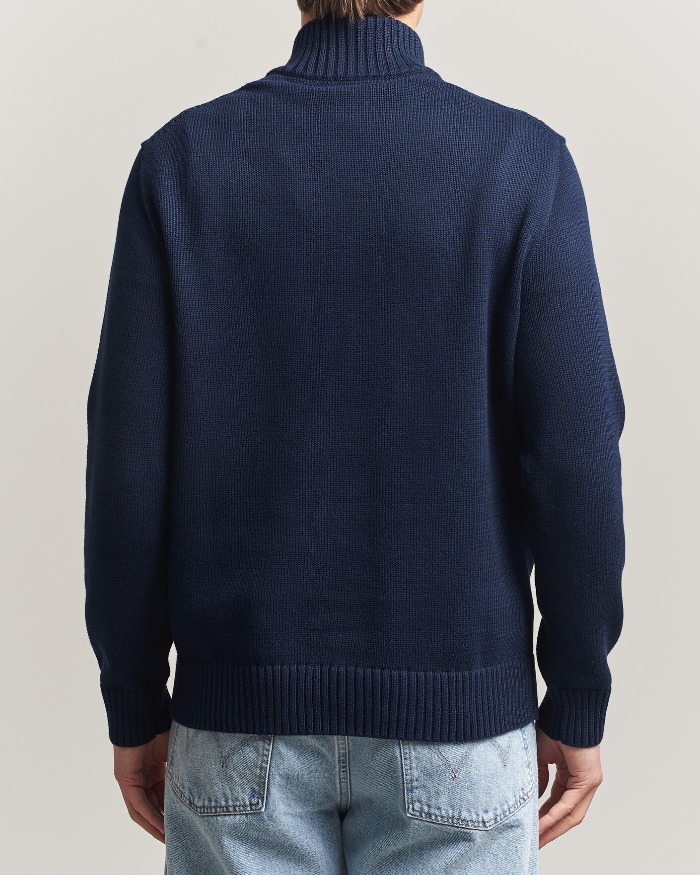 Herre | Trøjer | Polo Ralph Lauren | Cotton Crew Neck Half-Zip Hunter Navy