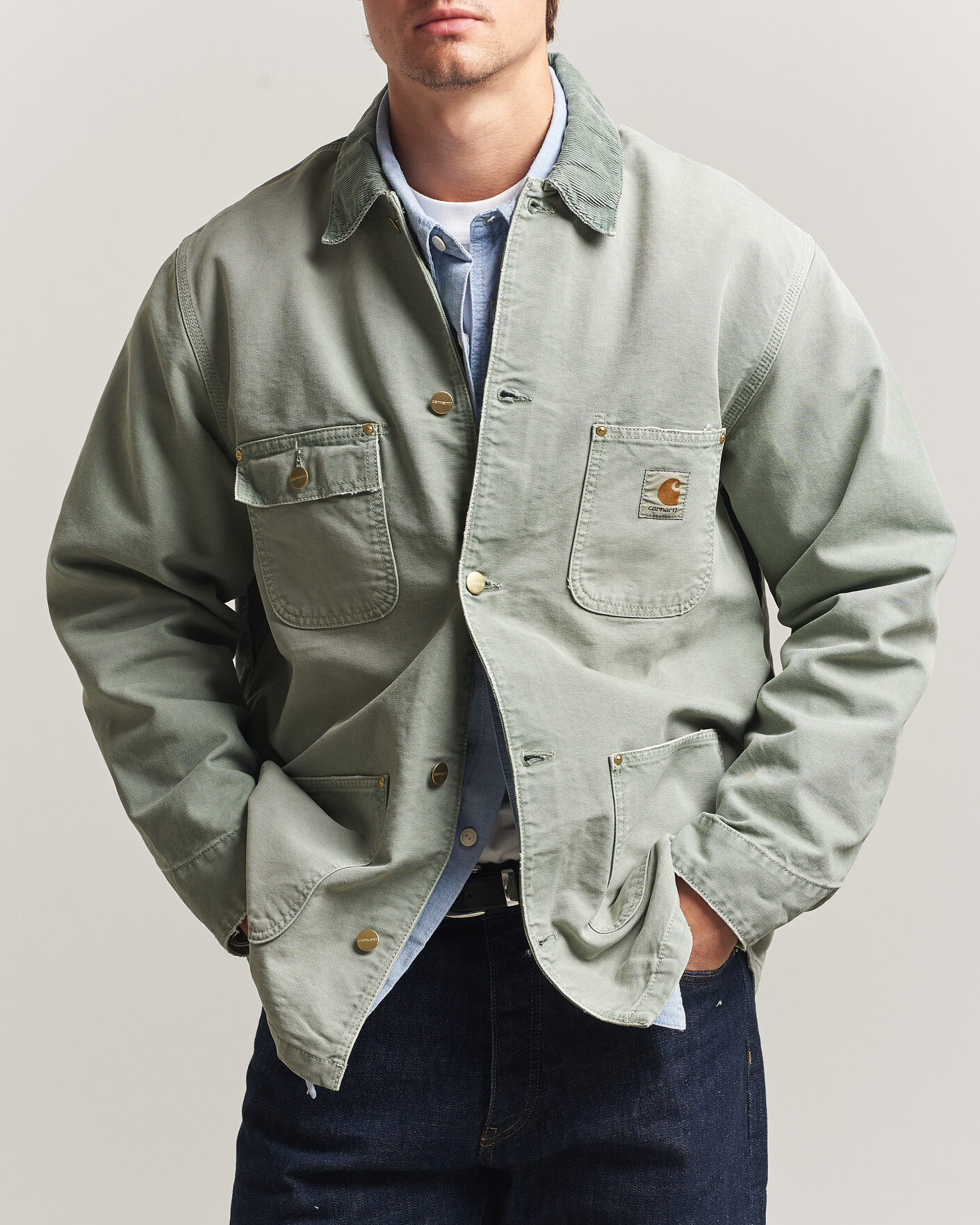 Herre | Jakker | Carhartt WIP | OG Dearborn Canvas Chore Coat Shady Green