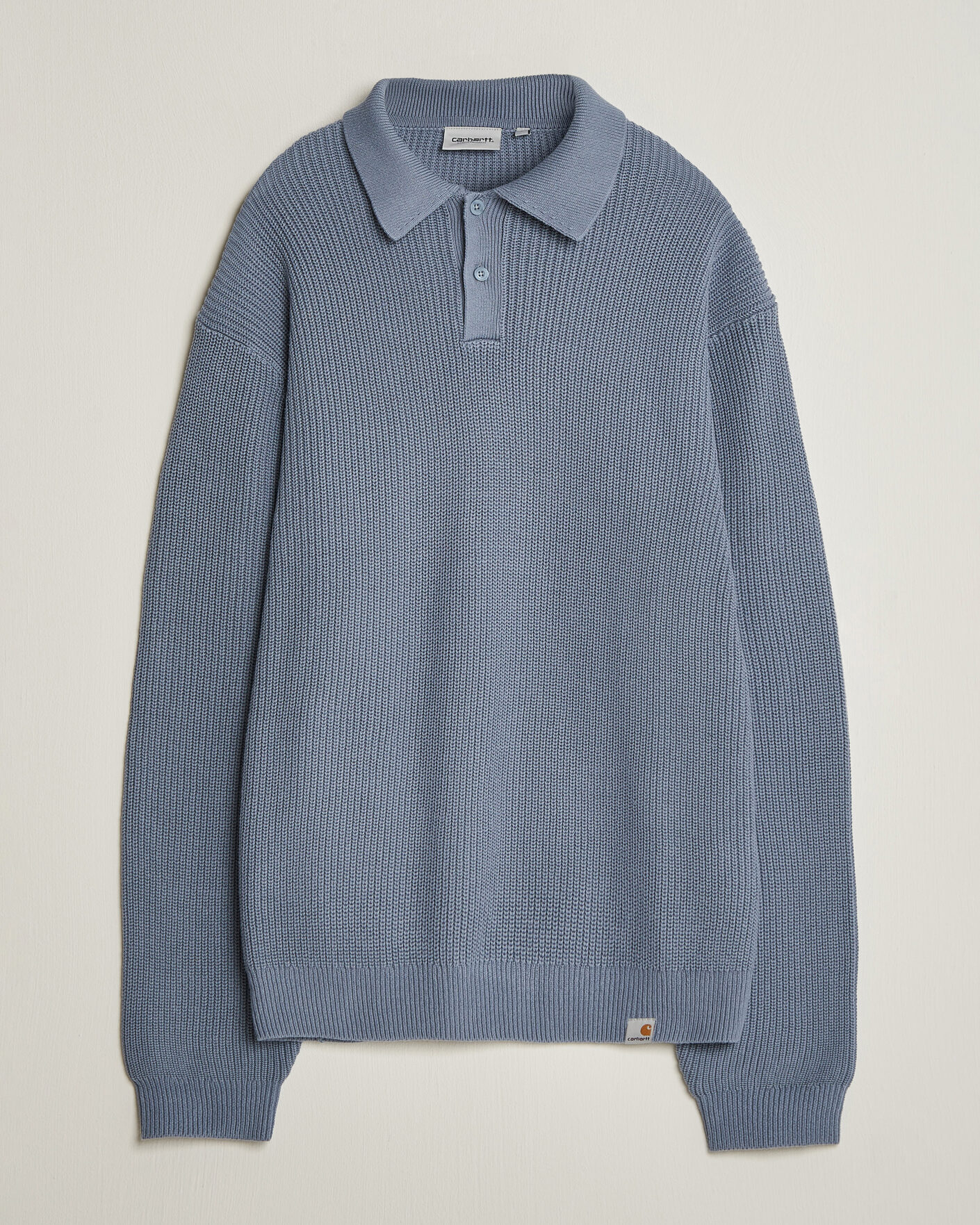 Herre | Trøjer | Carhartt WIP | Miles Knitted Cotton Polo Shad Blue