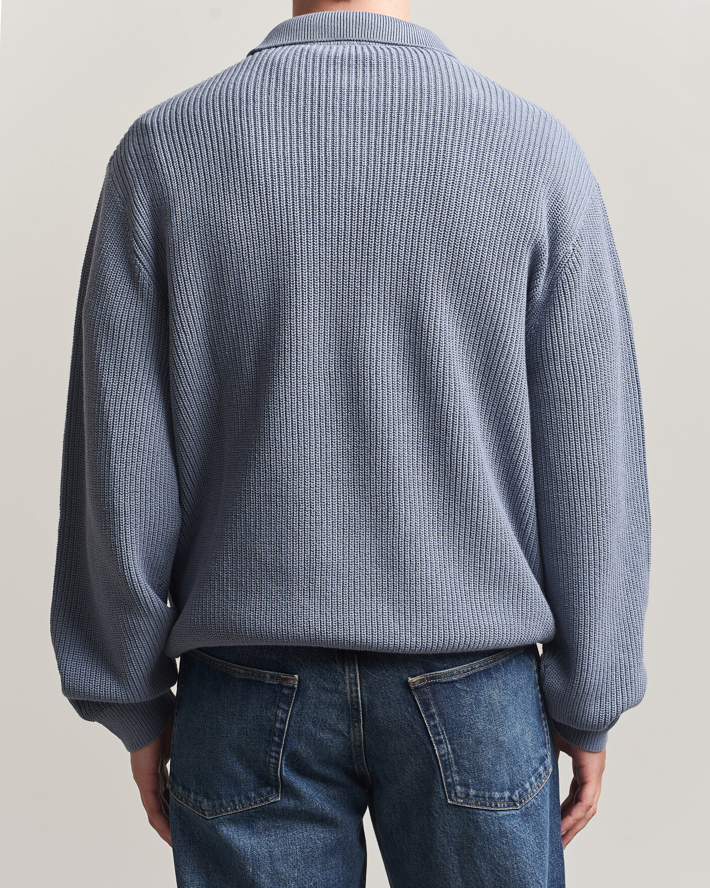 Herre | Trøjer | Carhartt WIP | Miles Knitted Cotton Polo Shad Blue