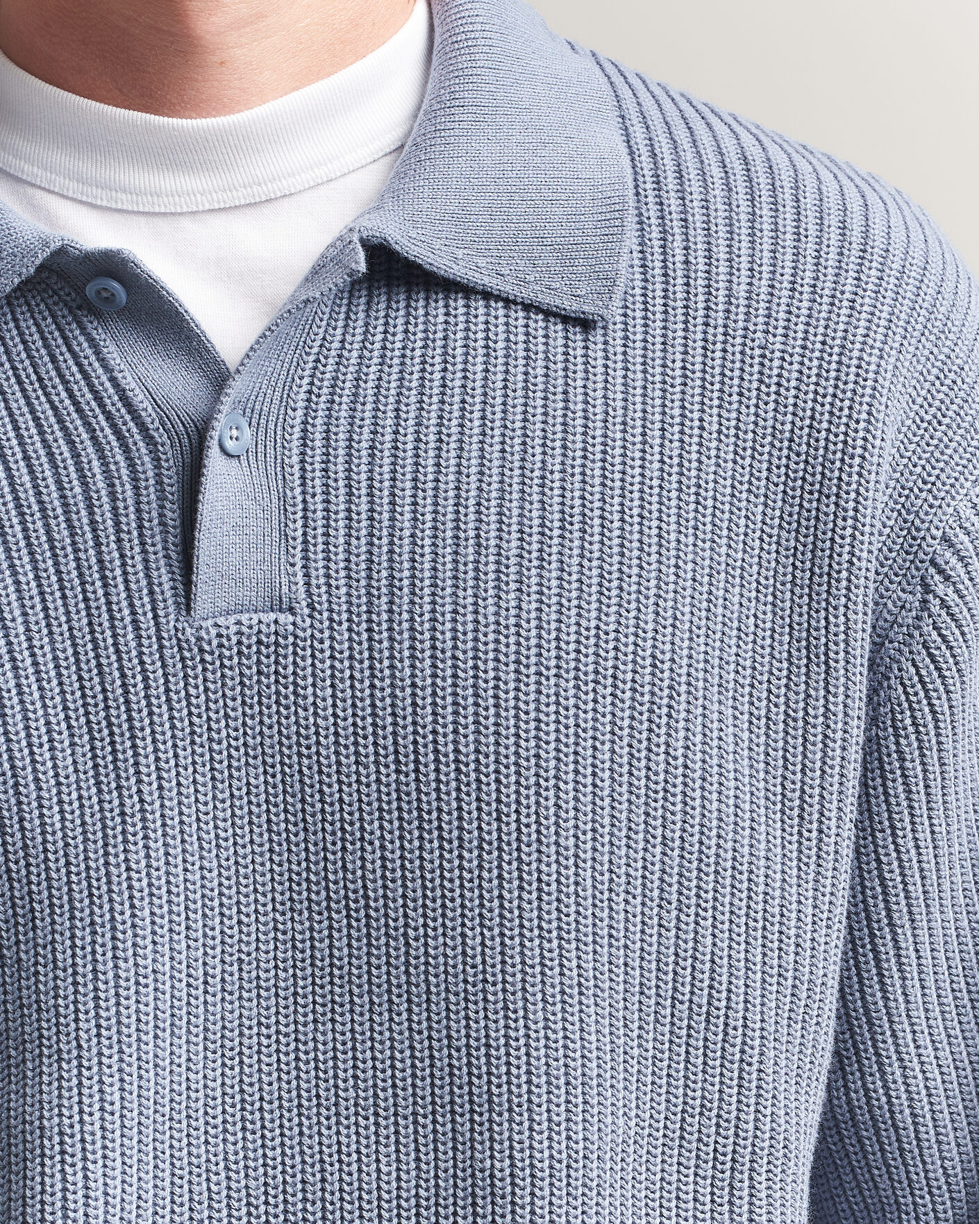Herre | Trøjer | Carhartt WIP | Miles Knitted Cotton Polo Shad Blue