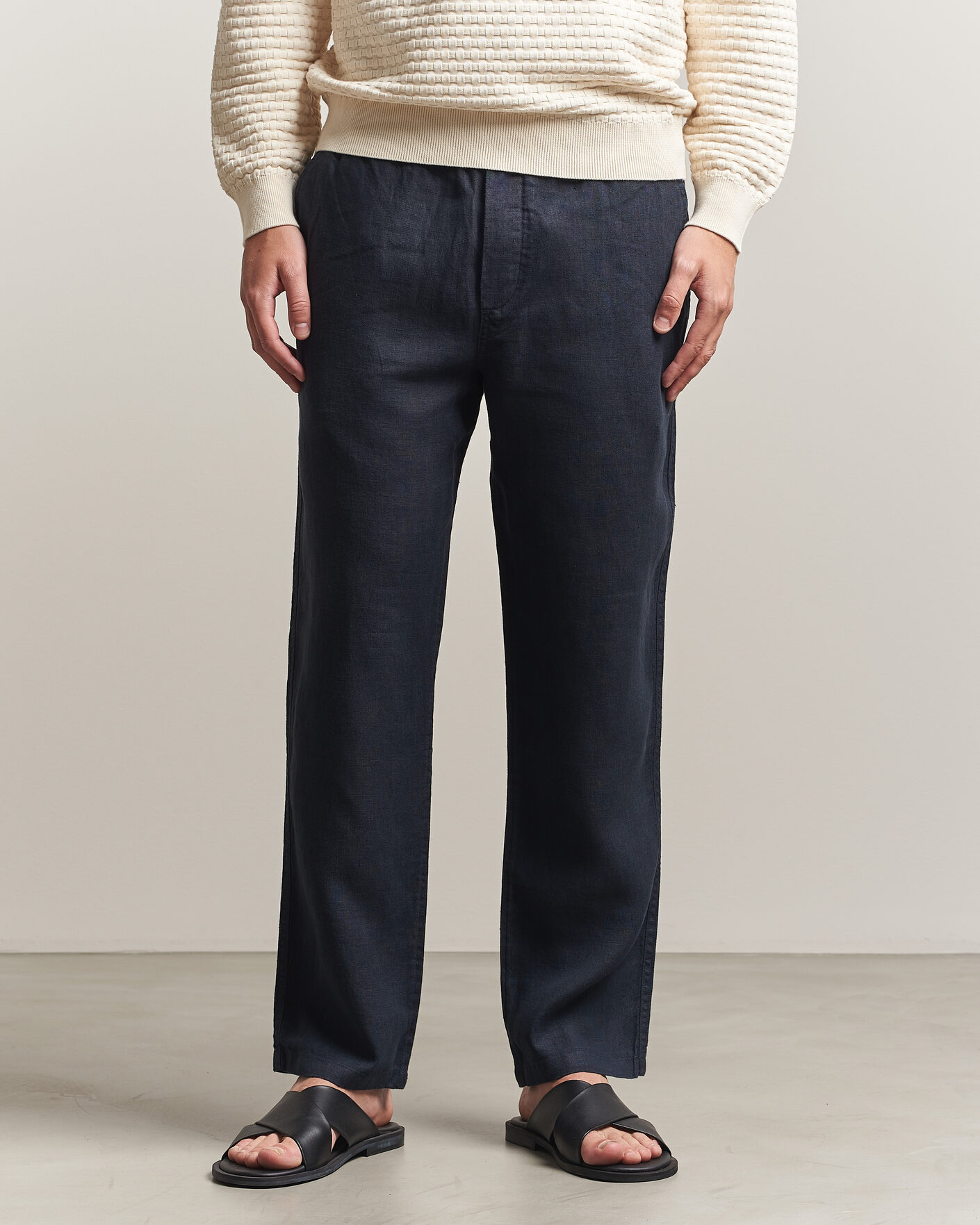 Herre | Bukser | Samsøe Samsøe | Jabari Linen Drawstring Trousers Salute Navy