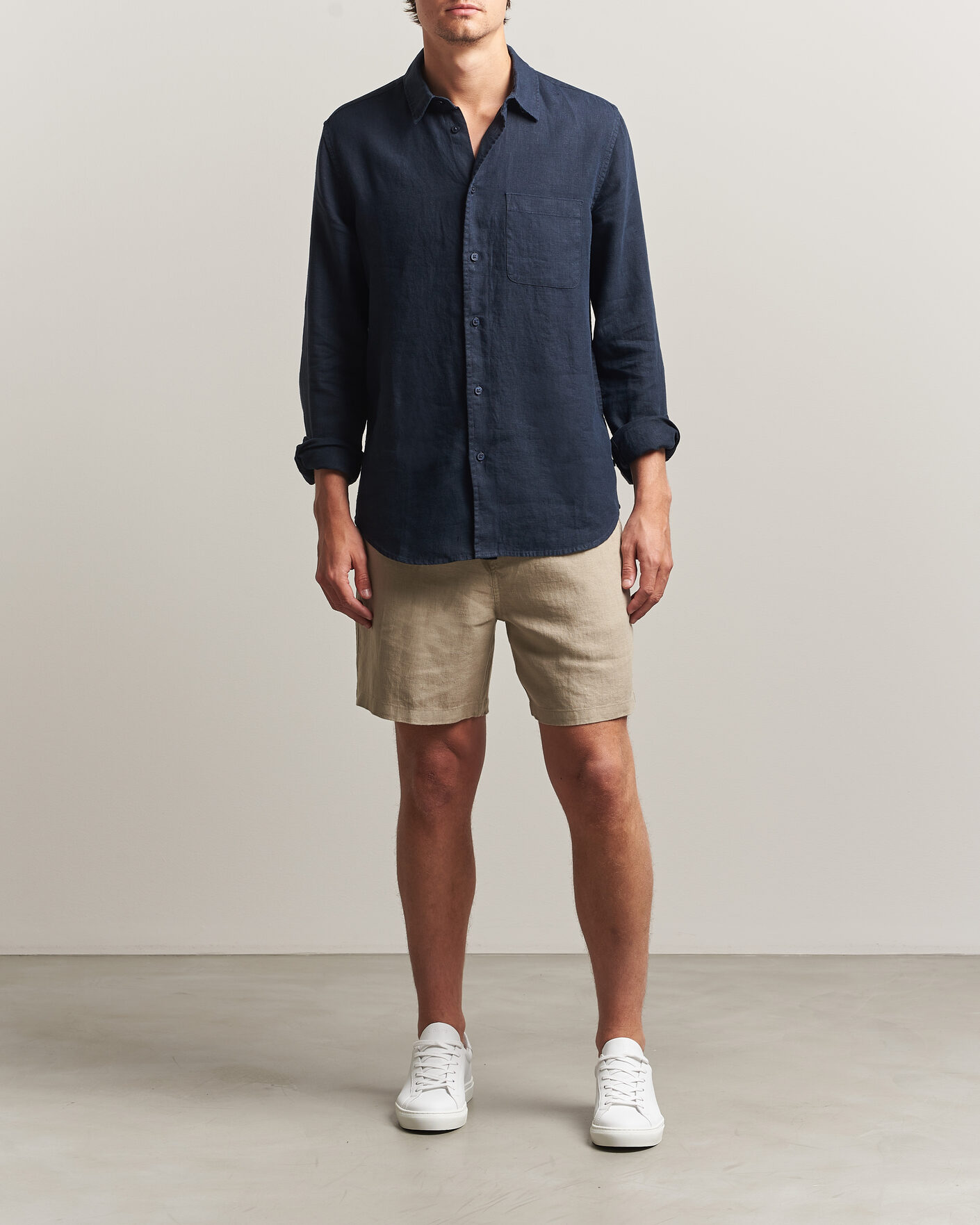 Herre | Shorts | Samsøe Samsøe | Jabari Linen Drawstring Shorts Aluminum