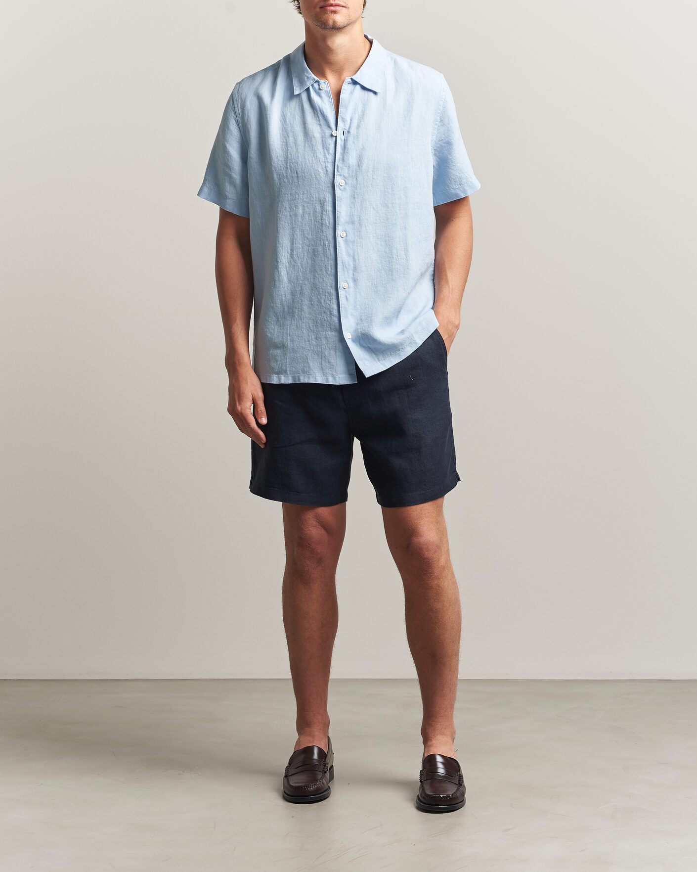 Herre | Shorts | Samsøe Samsøe | Jabari Linen Drawstring Shorts Salute Navy