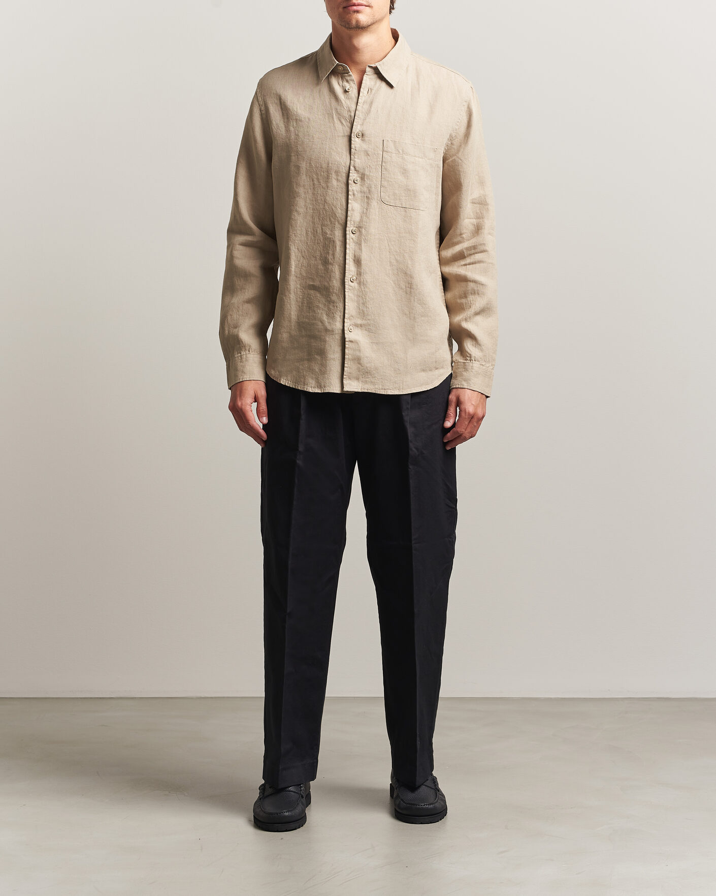 Herre | Skjorter | Samsøe Samsøe | Liam Linen Shirt Aluminum