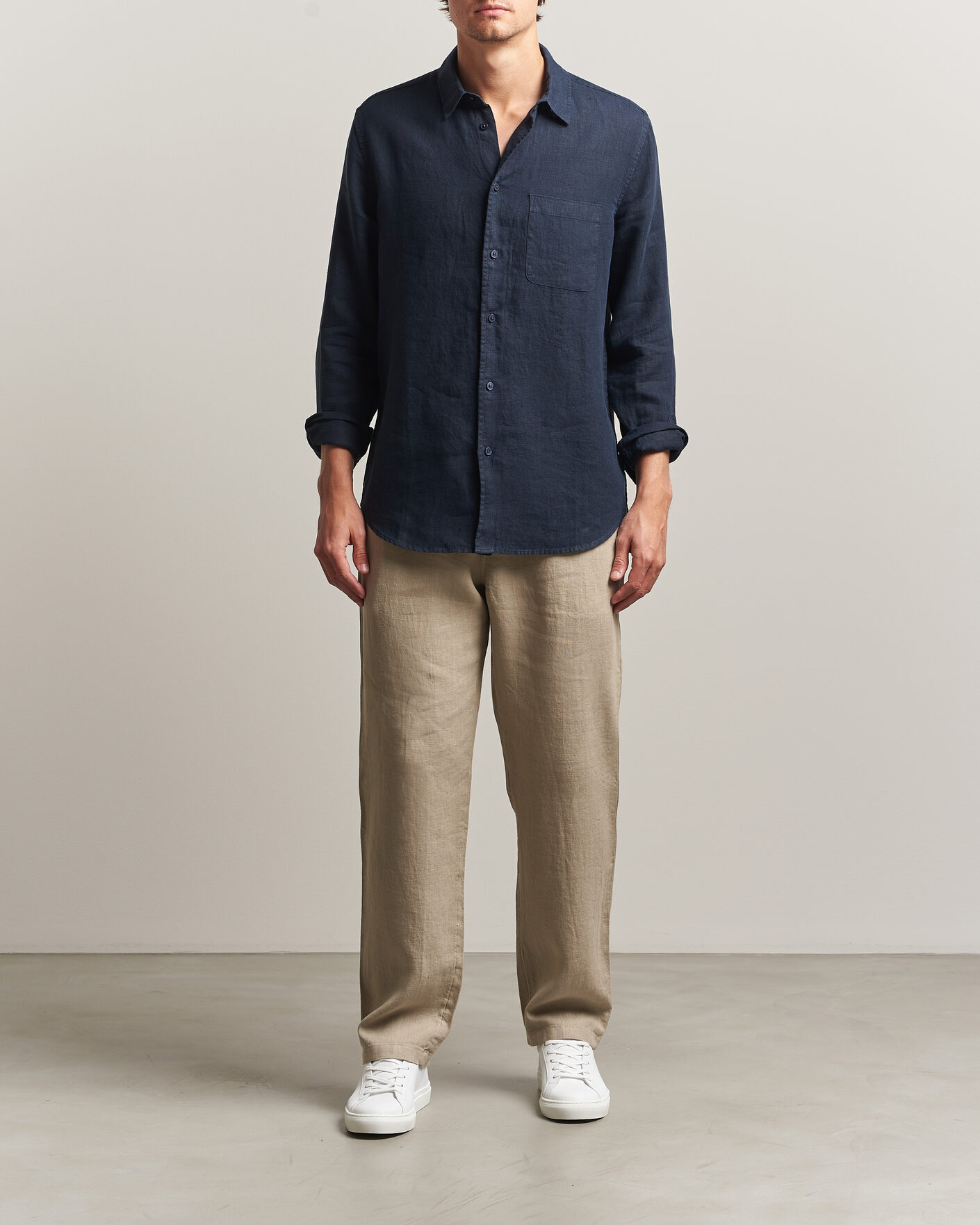 Herre | Skjorter | Samsøe Samsøe | Liam Linen Shirt Salute Navy