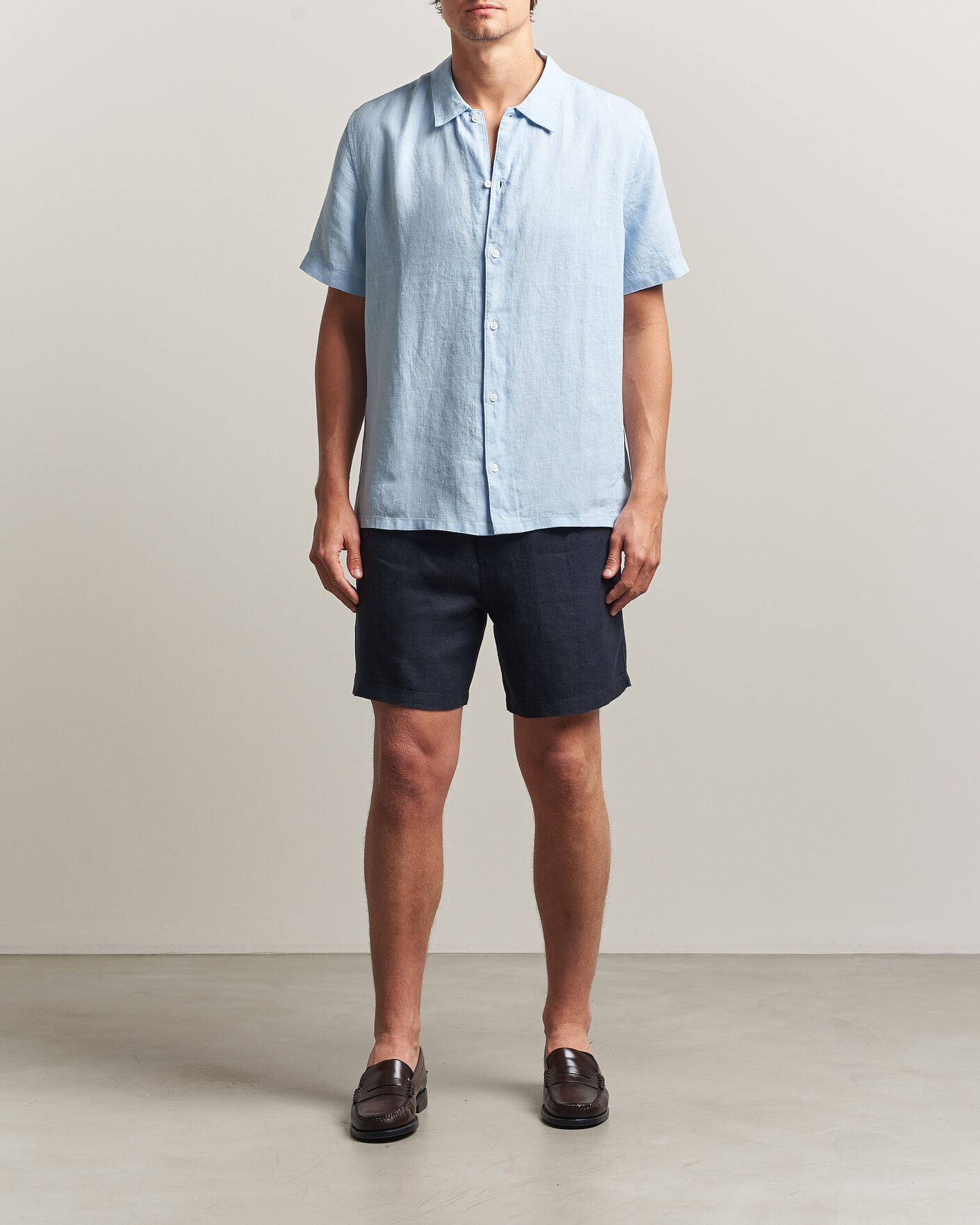 Herre | Skjorter | Samsøe Samsøe | Avan Linen Short Sleeve Shirt Windsurfer