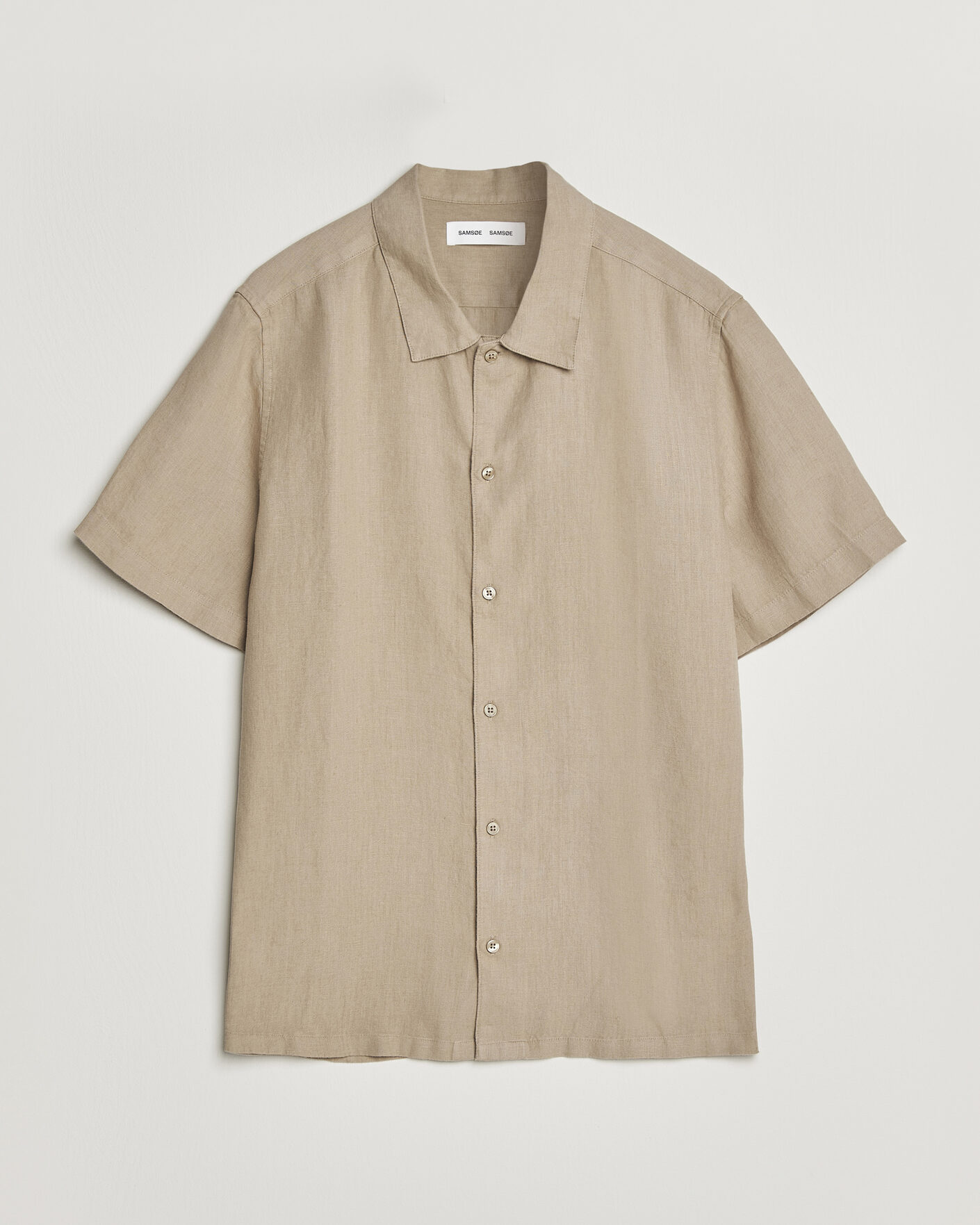 Herre | Skjorter | Samsøe Samsøe | Avan Linen Short Sleeve Shirt Aluminum