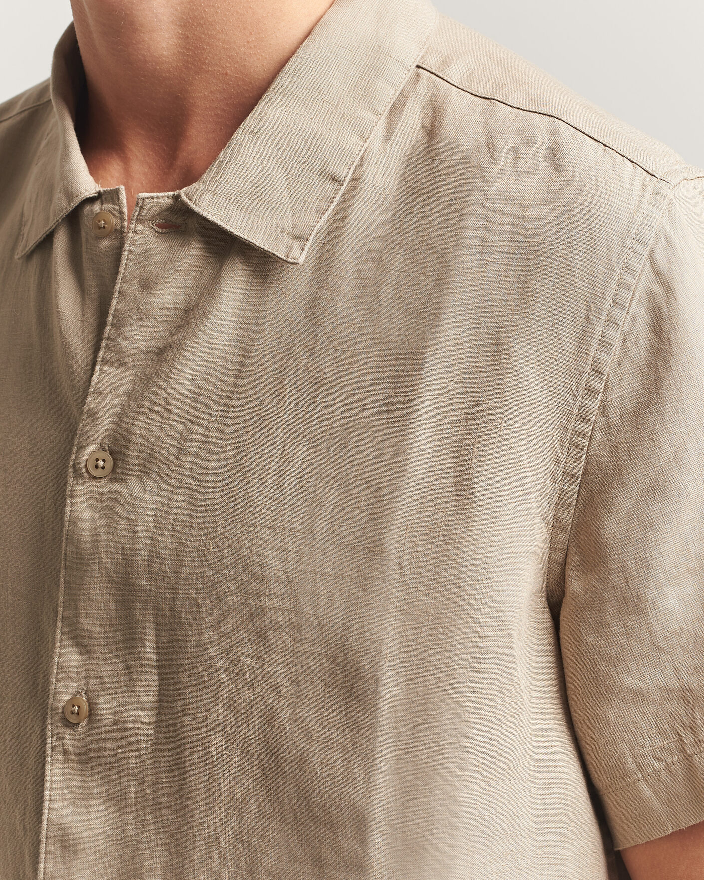 Herre | Skjorter | Samsøe Samsøe | Avan Linen Short Sleeve Shirt Aluminum