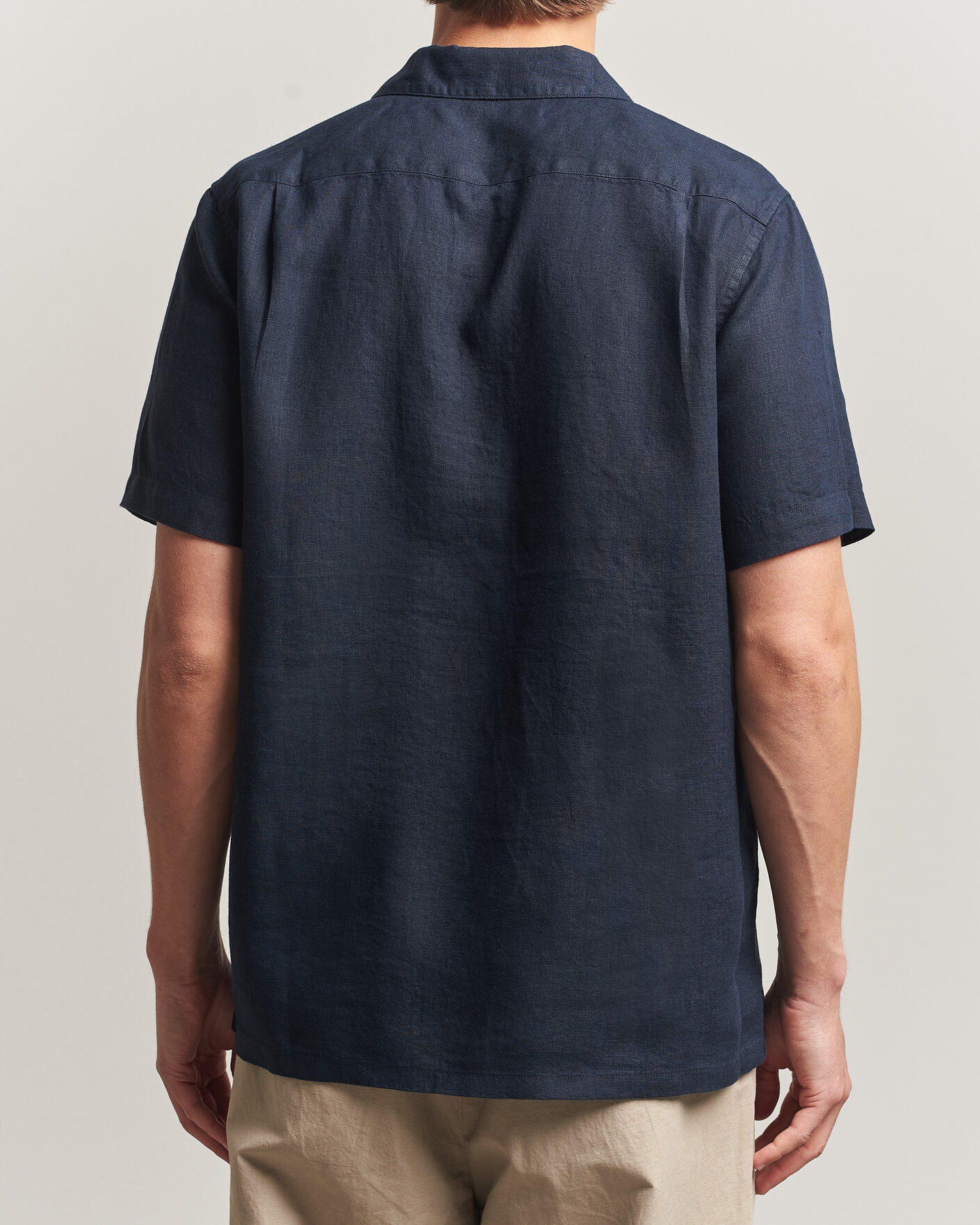 Herre | Skjorter | Samsøe Samsøe | Avan Linen Short Sleeve Shirt Salute Navy