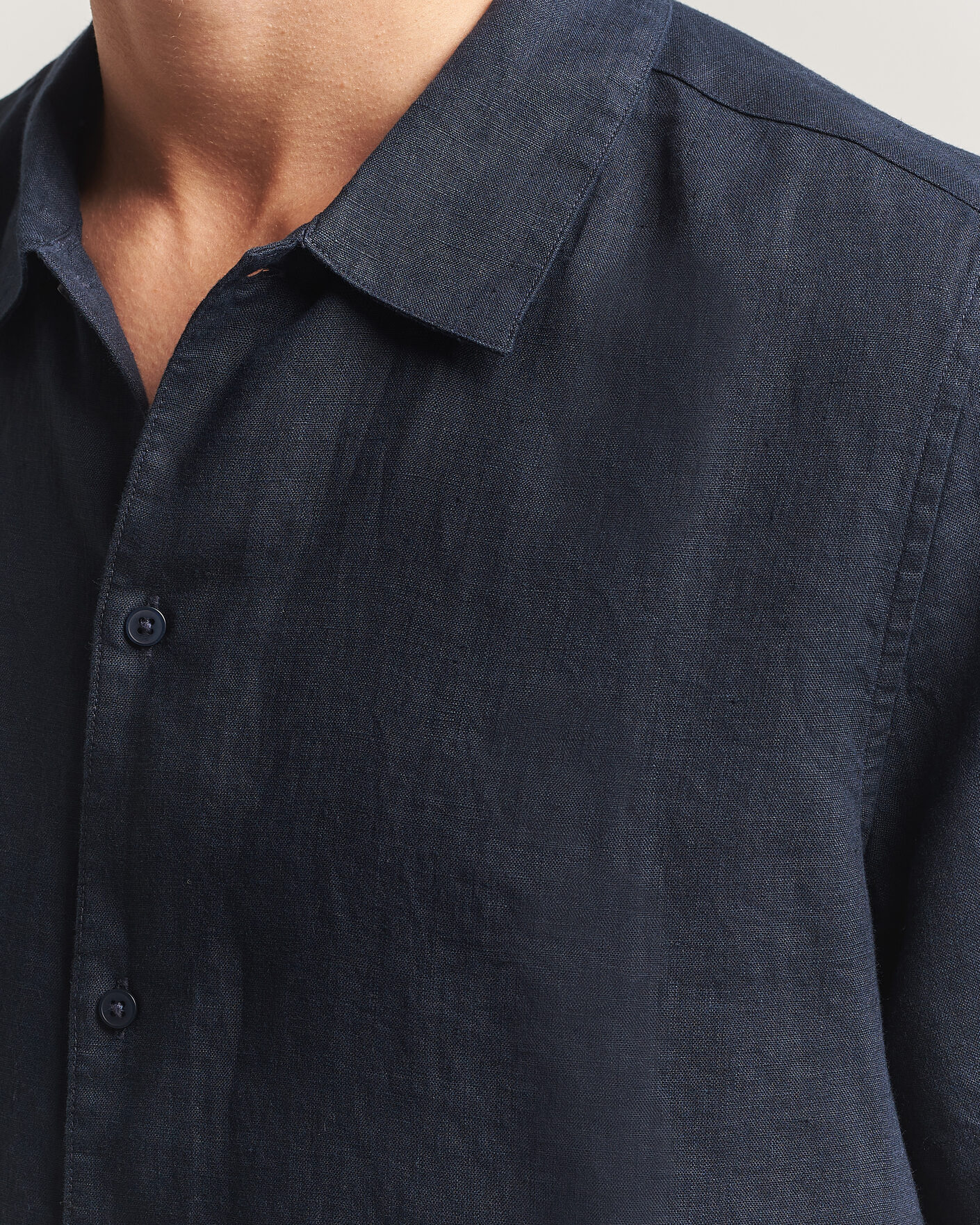 Herre | Skjorter | Samsøe Samsøe | Avan Linen Short Sleeve Shirt Salute Navy
