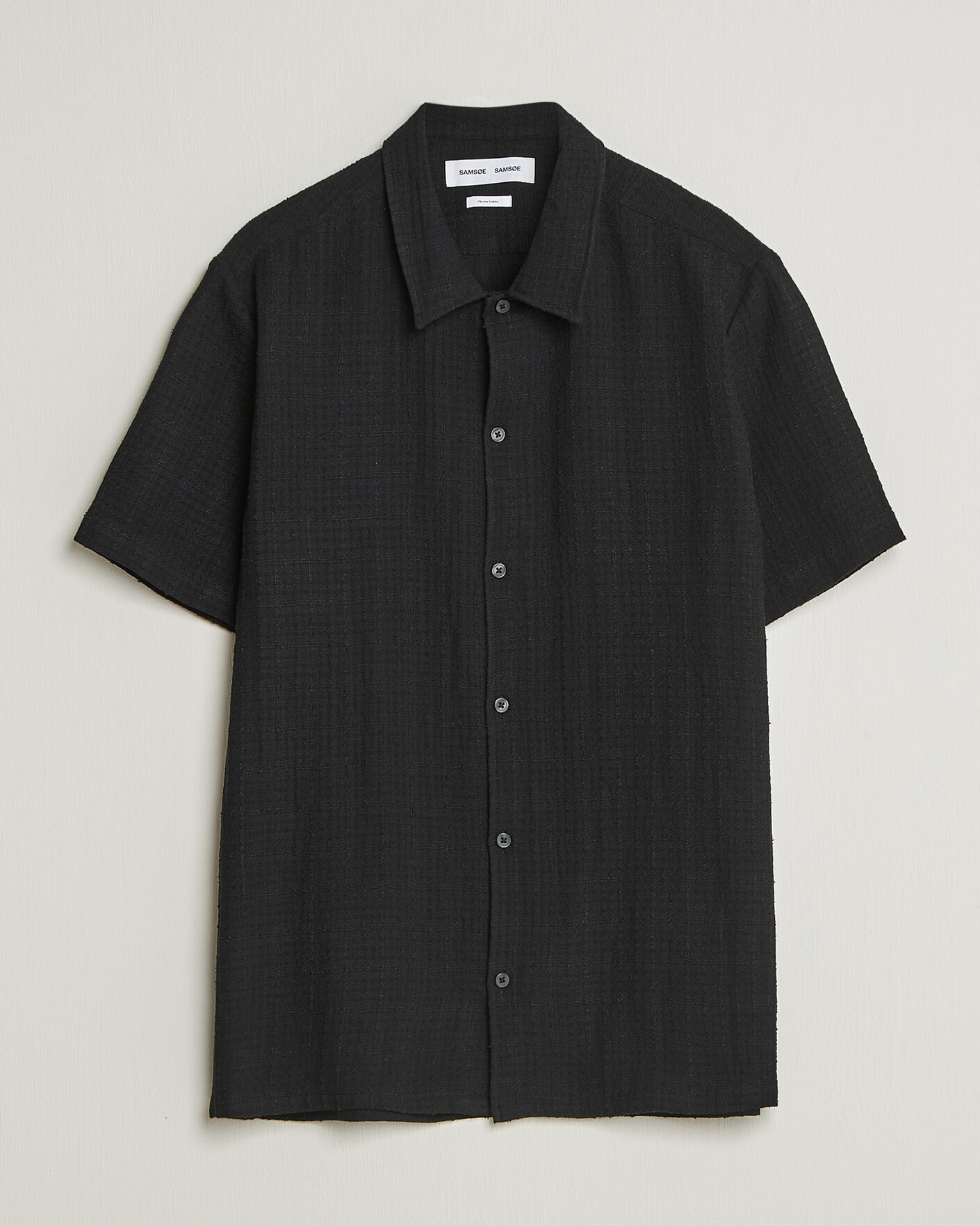 Herre | Skjorter | Samsøe Samsøe | Avan Structured Short Sleeve Shirt Black