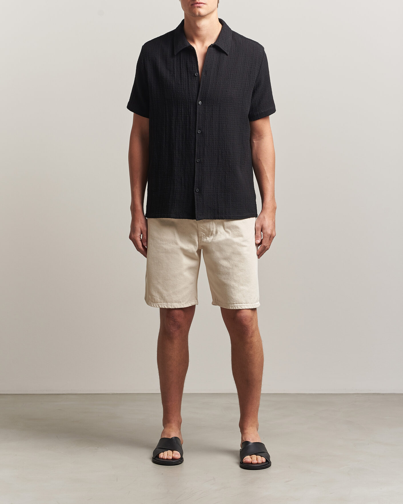 Herre | Skjorter | Samsøe Samsøe | Avan Structured Short Sleeve Shirt Black