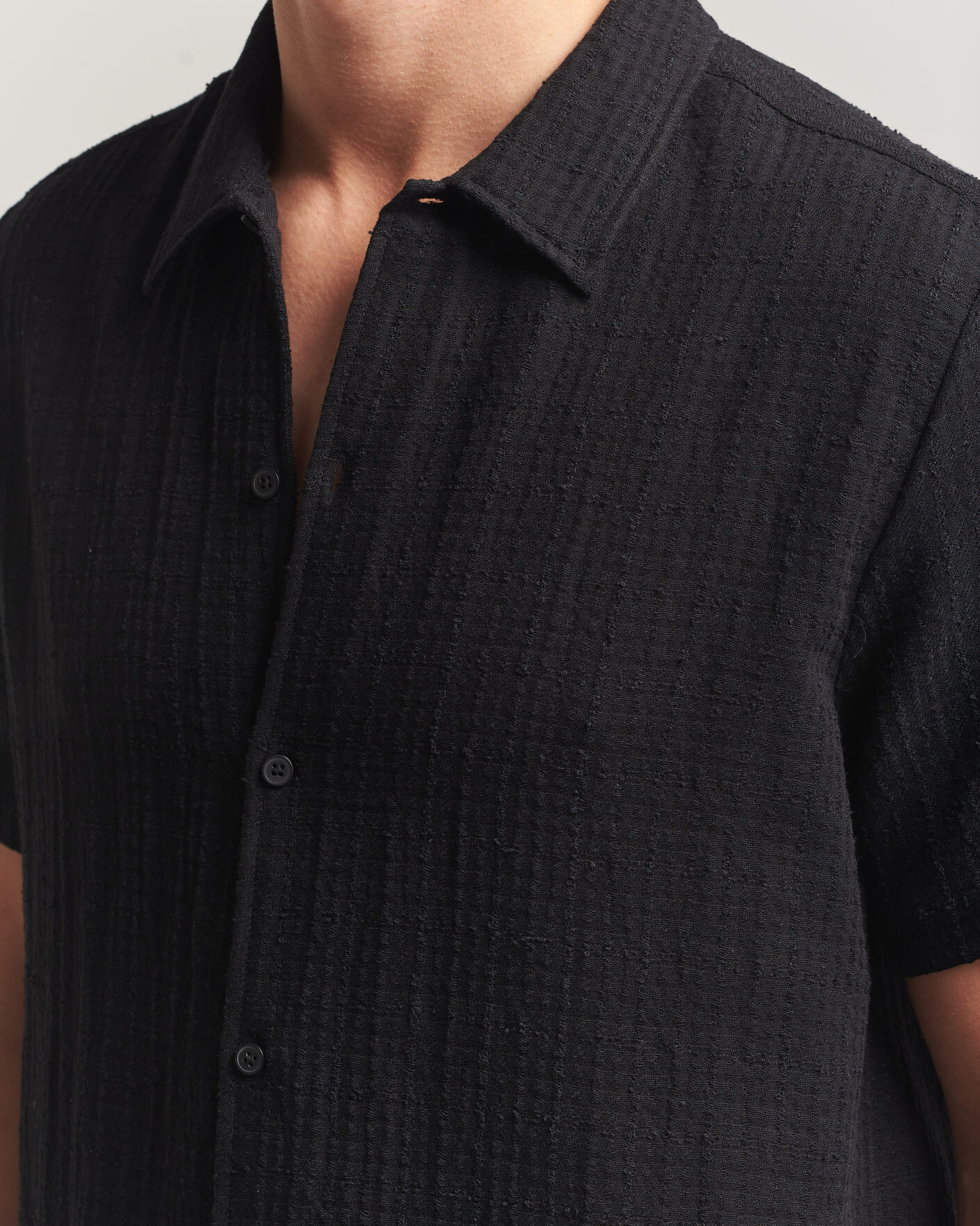 Herre | Skjorter | Samsøe Samsøe | Avan Structured Short Sleeve Shirt Black