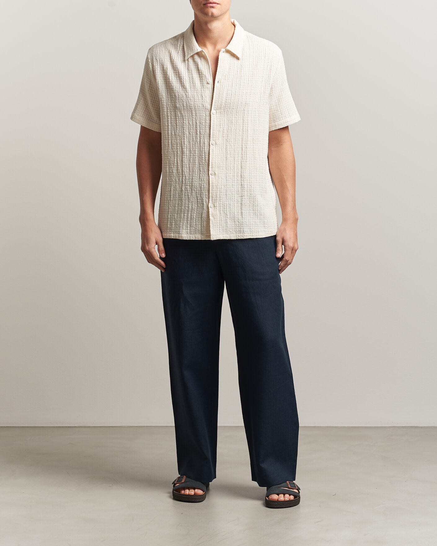 Herre | Skjorter | Samsøe Samsøe | Avan Structured Short Sleeve Shirt Clear Cream