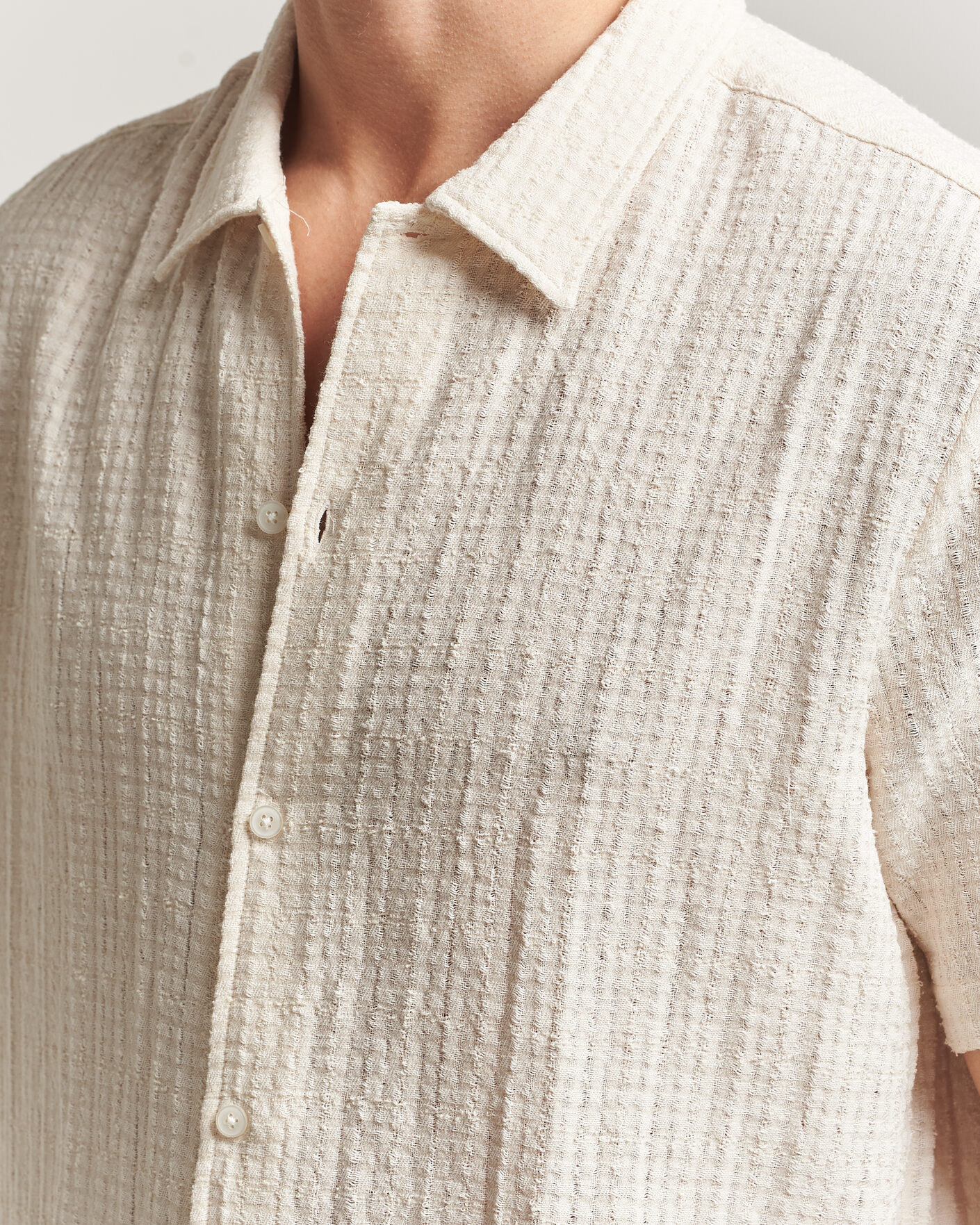 Herre | Skjorter | Samsøe Samsøe | Avan Structured Short Sleeve Shirt Clear Cream