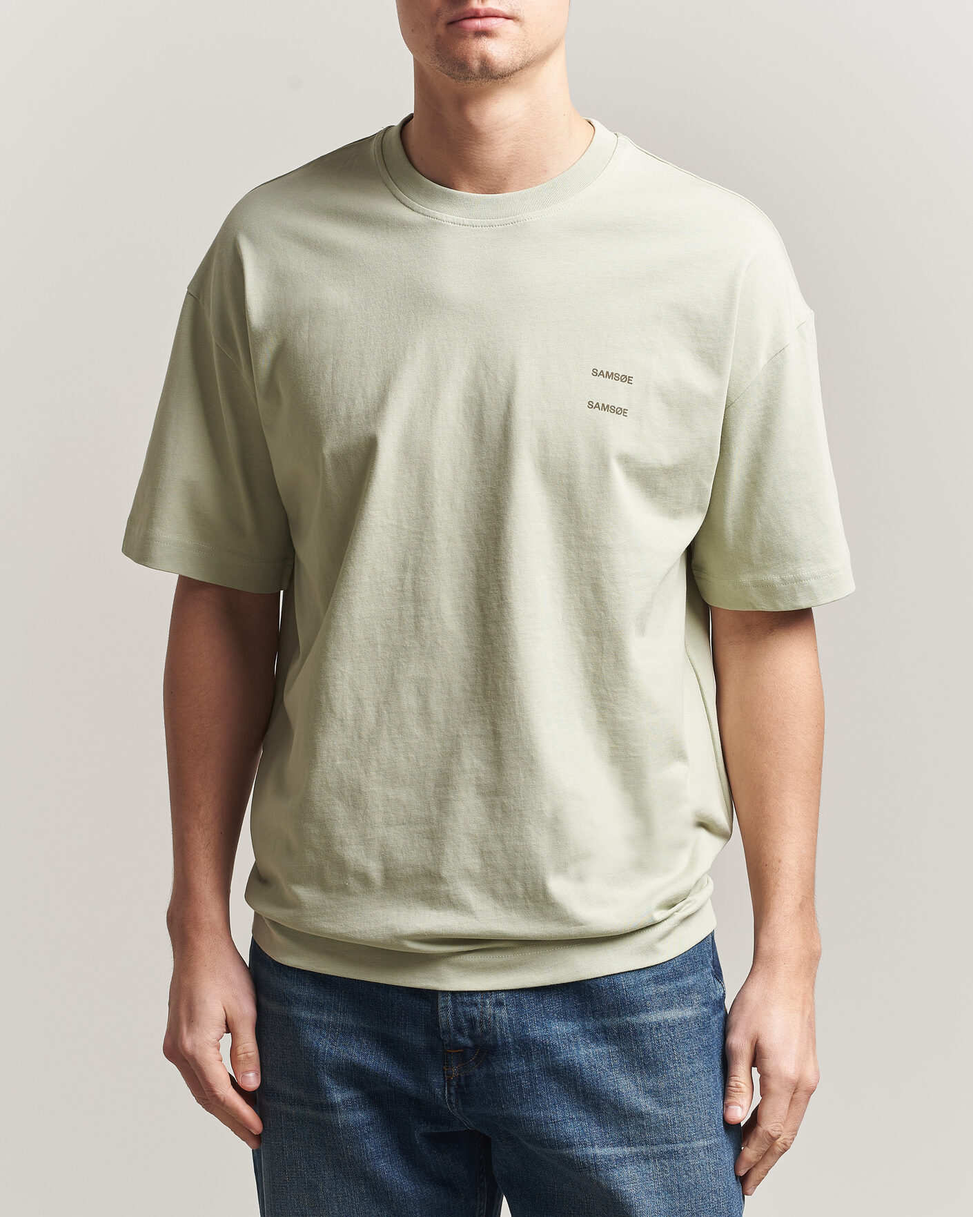 Herre | T-Shirts | Samsøe Samsøe | Joel Organic Cotton T-Shirt Desert Sage