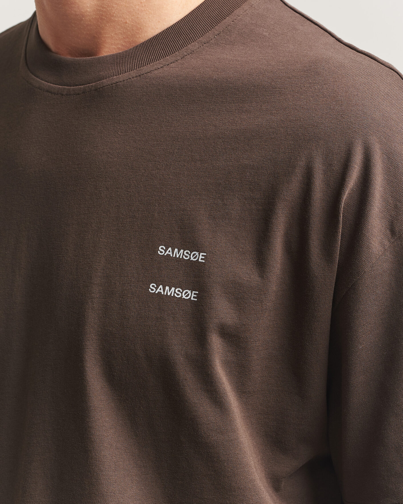 Herre | T-Shirts | Samsøe Samsøe | Joel Organic Cotton T-Shirt Turkish Coffee