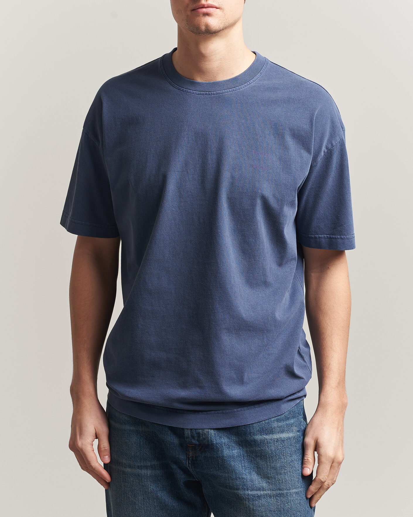 Herre | T-Shirts | Samsøe Samsøe | Joel Organic Washed Cotton T-Shirt Salute Navy