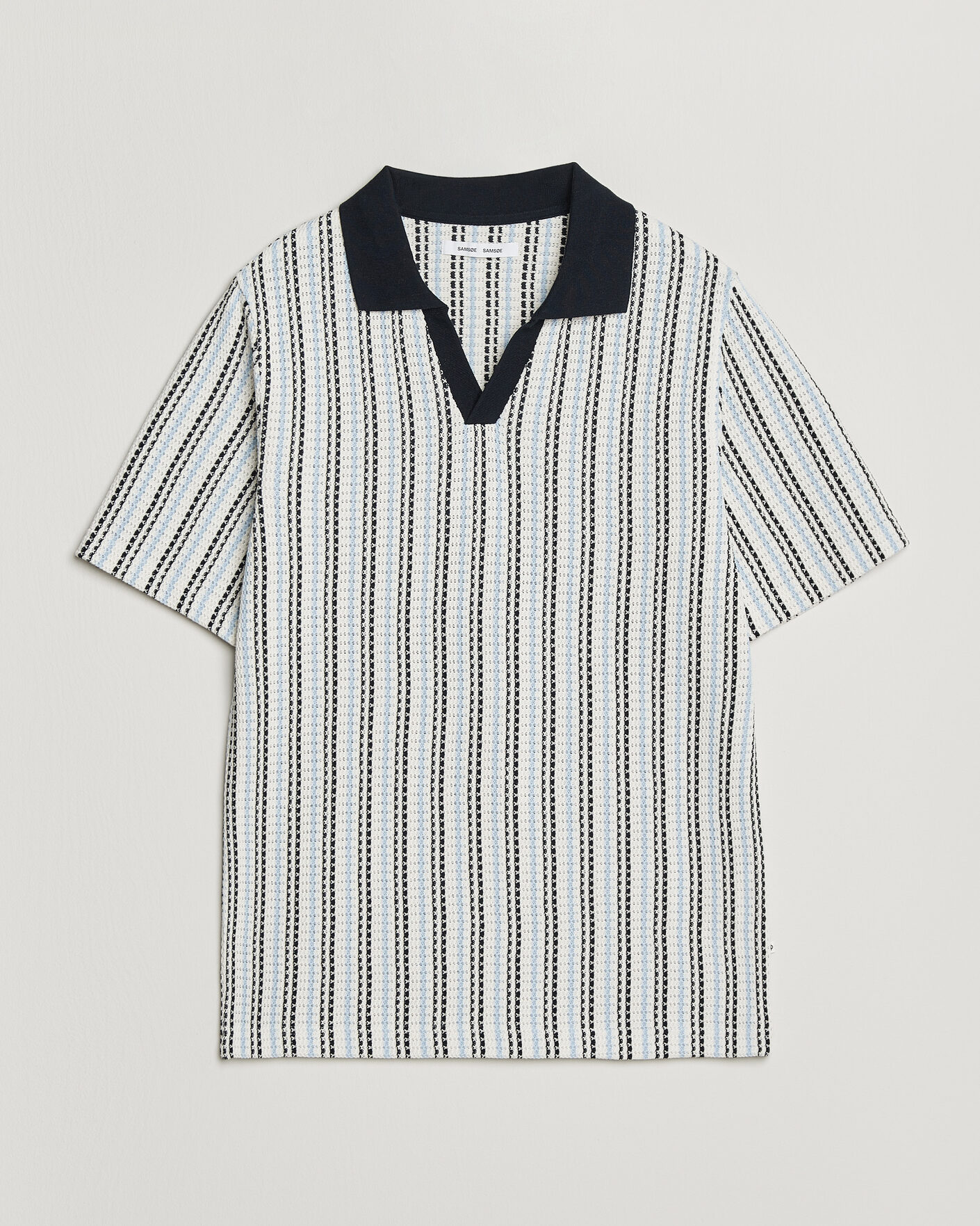 Herre | Polotrøjer | Samsøe Samsøe | Mac Striped Knitted Polo Blue/White
