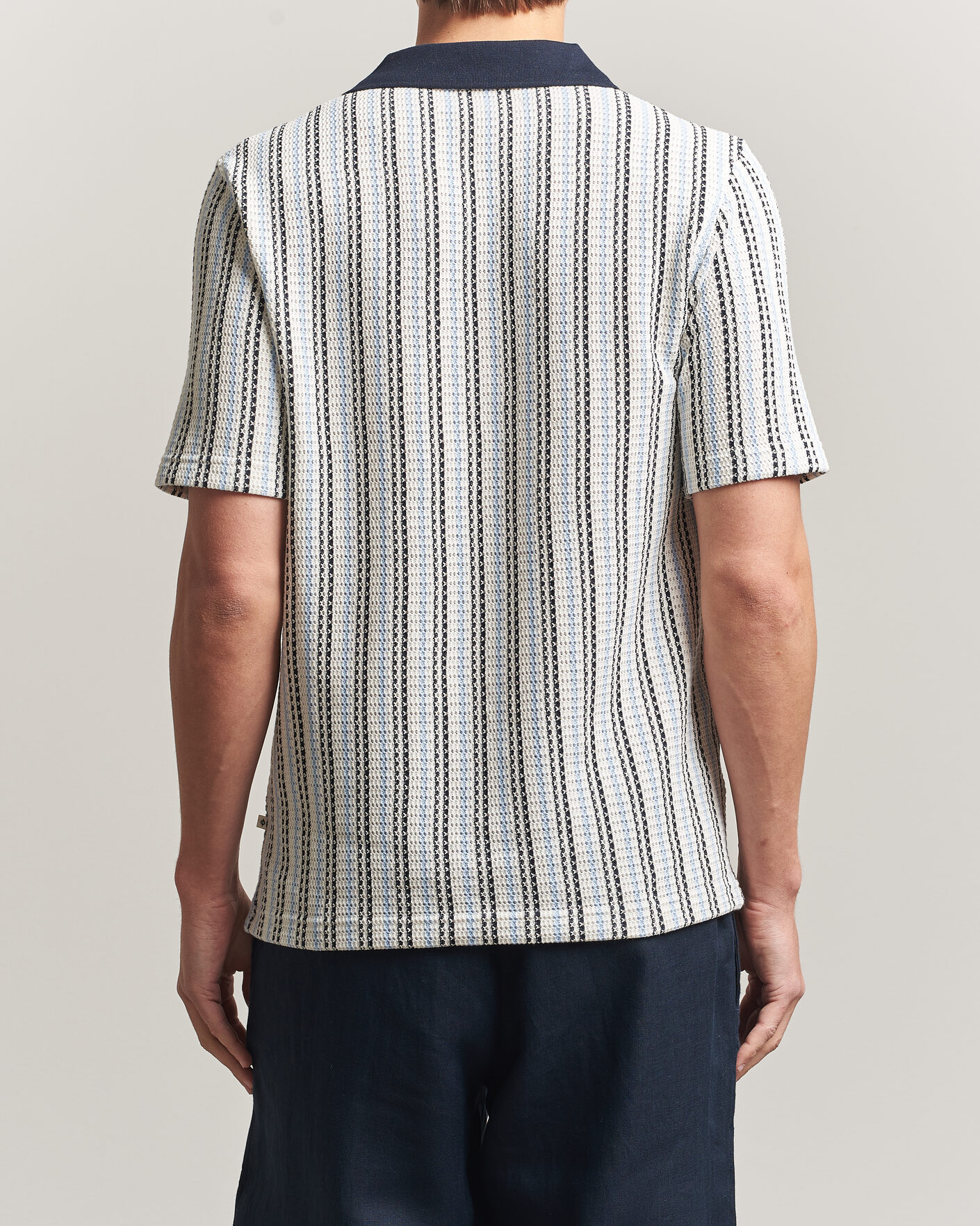 Herre | Polotrøjer | Samsøe Samsøe | Mac Striped Knitted Polo Blue/White