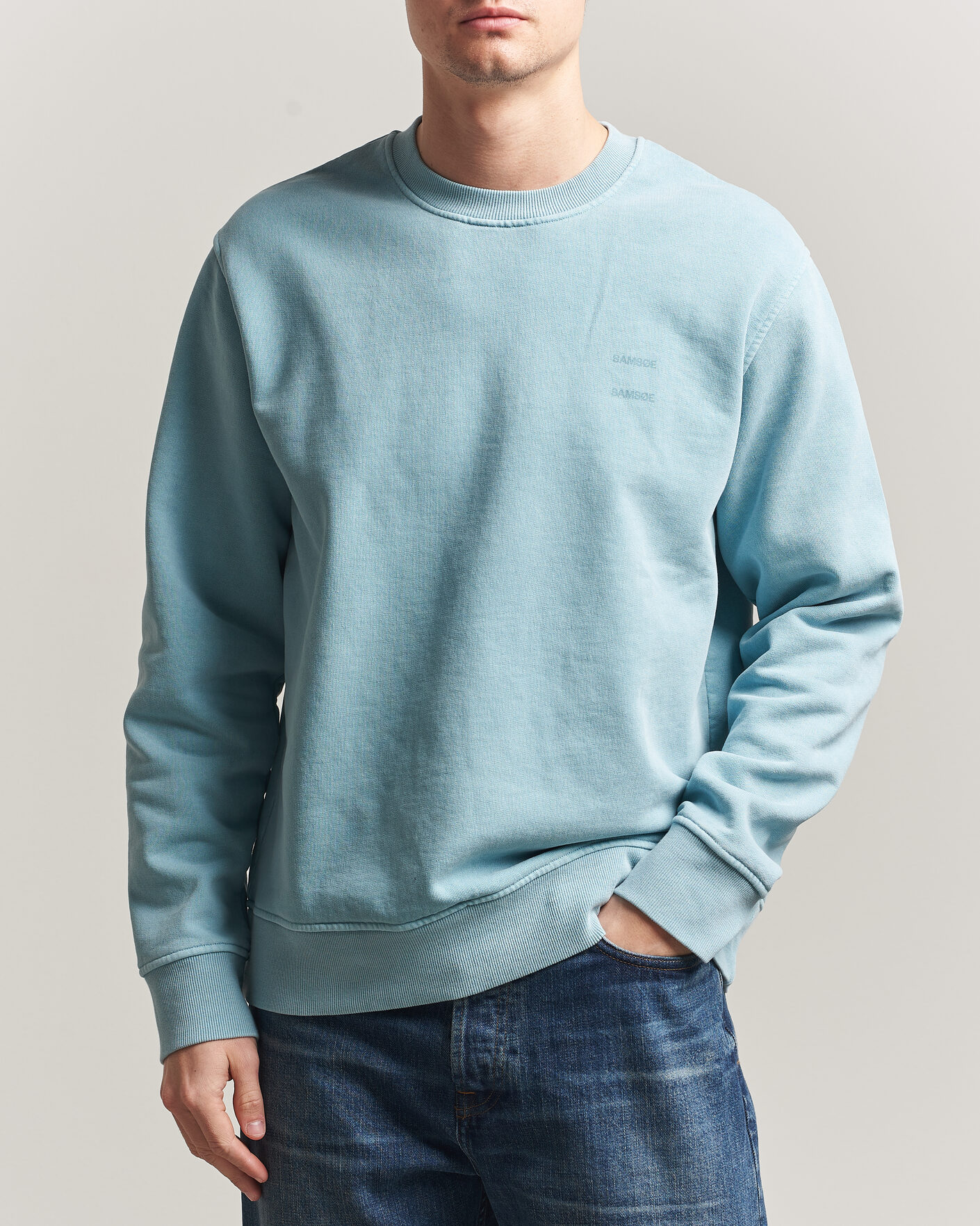Herre | Trøjer | Samsøe Samsøe | Joel Organic Washed Cotton Sweatshirt Tourmaline