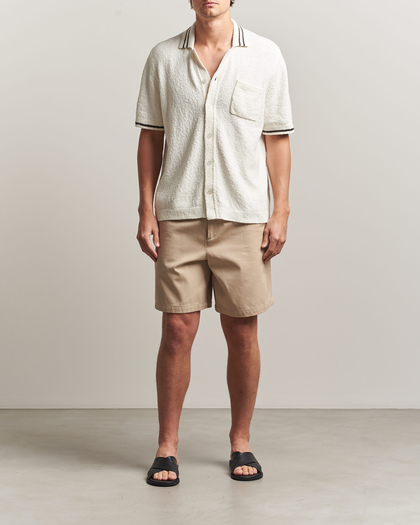 Herre | Skjorter | Samsøe Samsøe | Pedro Knitted Short Sleeve Shirt Clear Cream