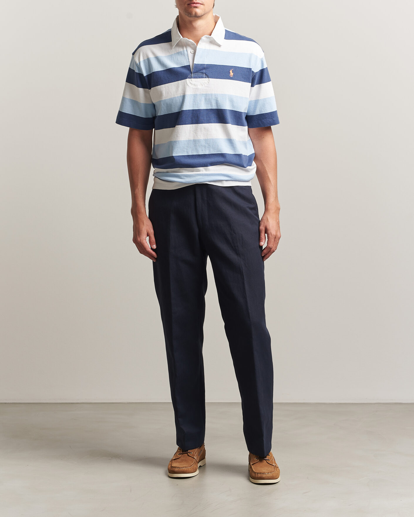 Herre | Polotrøjer | Polo Ralph Lauren | Block Stripe Polo Office Blue