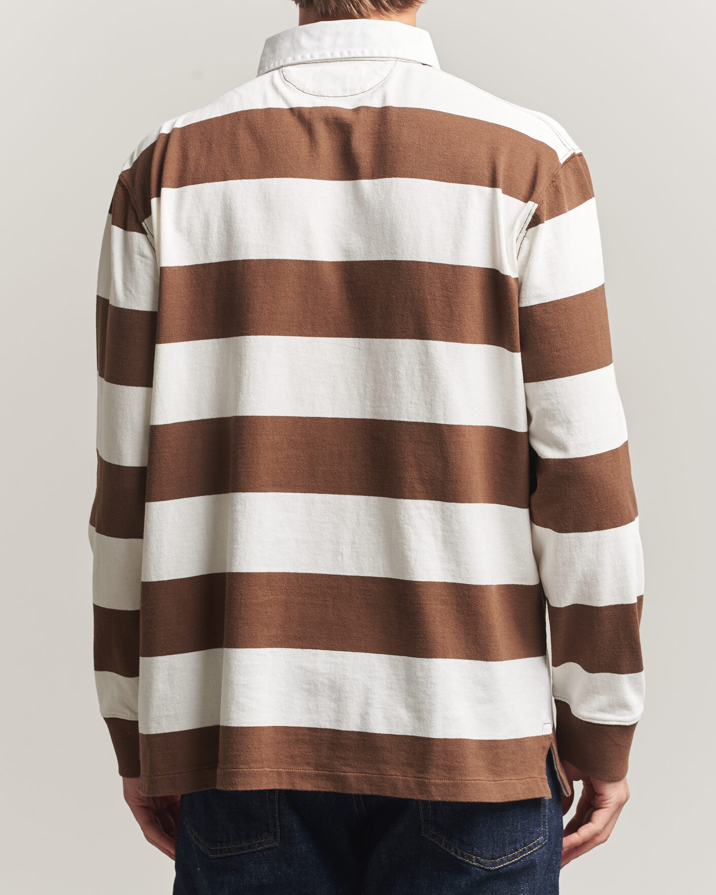 Herre | Trøjer | Polo Ralph Lauren | Block Striped Rugby Pale Russet/Trophy Cream
