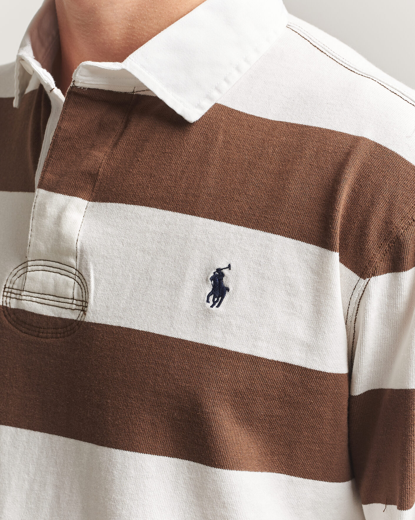 Herre | Trøjer | Polo Ralph Lauren | Block Striped Rugby Pale Russet/Trophy Cream