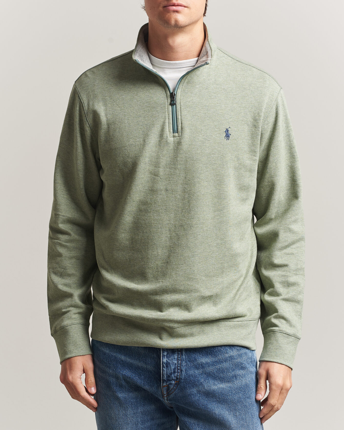 Herre | Trøjer | Polo Ralph Lauren | Double Knit Half Zip Greenery Heather