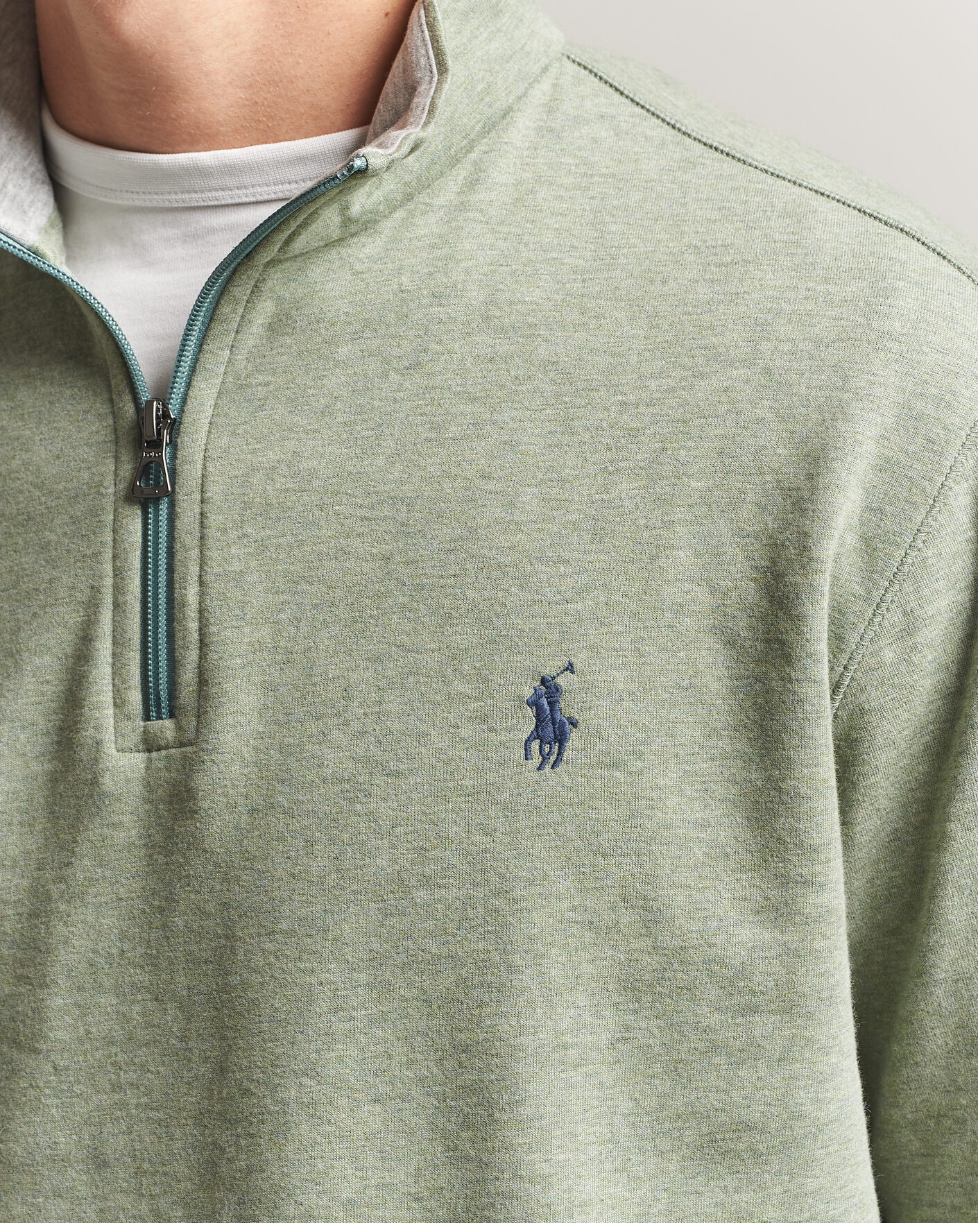 Herre | Trøjer | Polo Ralph Lauren | Double Knit Half Zip Greenery Heather